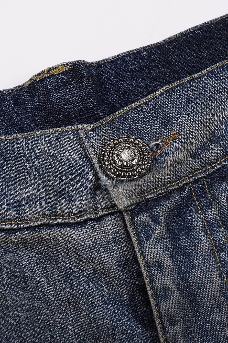 DND4DES Distressed Dusty Flared Jeans, premium urban and streetwear designers apparel on PROJECTISR.com, DND4DES