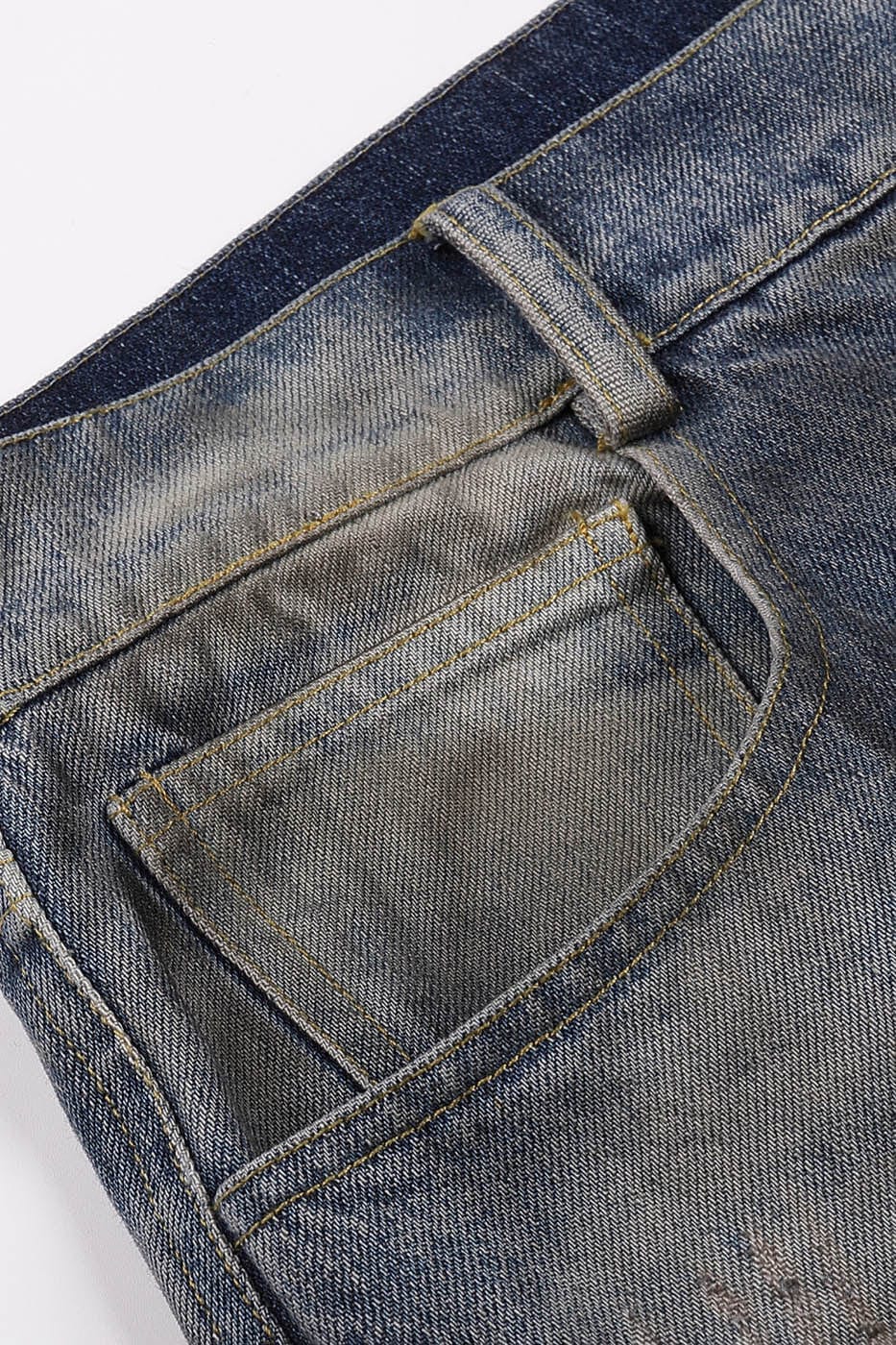 DND4DES Distressed Dusty Flared Jeans, premium urban and streetwear designers apparel on PROJECTISR.com, DND4DES
