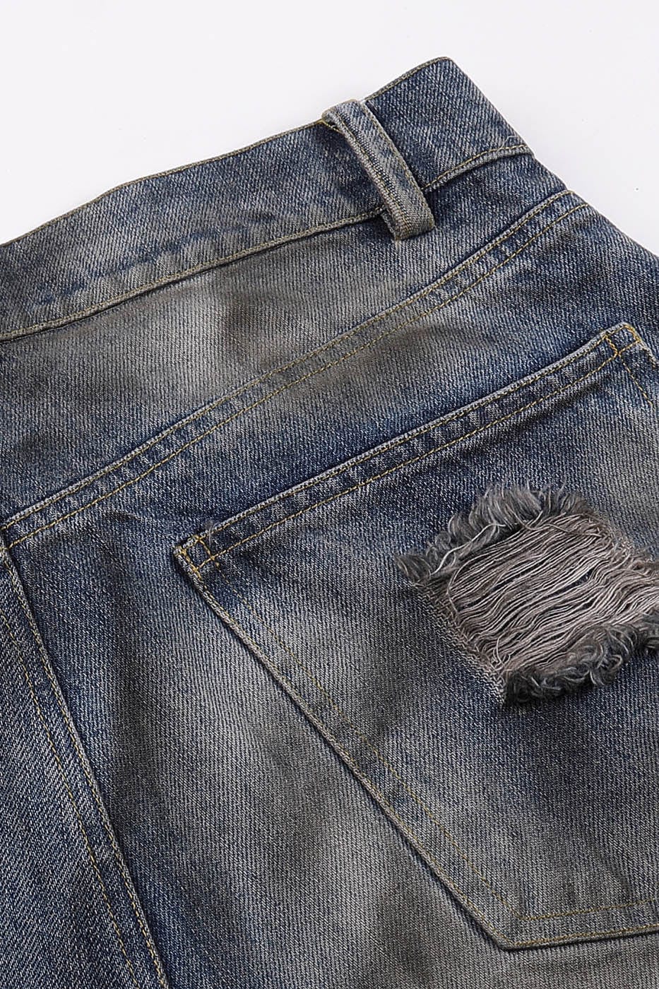 DND4DES Distressed Dusty Flared Jeans, premium urban and streetwear designers apparel on PROJECTISR.com, DND4DES
