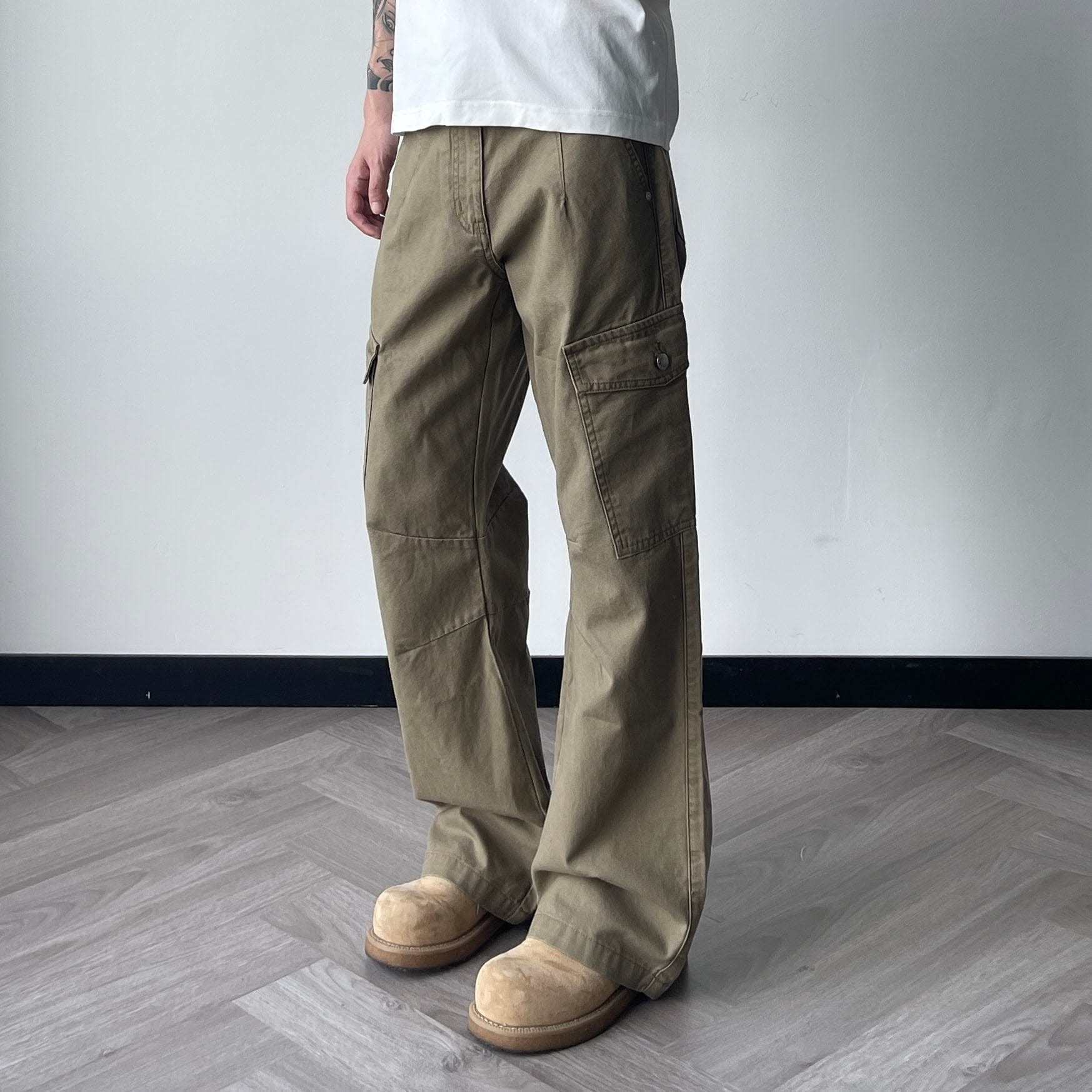 OKAYTHXBYE Washed Button Flap-Pocket Cargo Pants, premium urban and streetwear designers apparel on PROJECTISR.com, OKAYTHXBYE