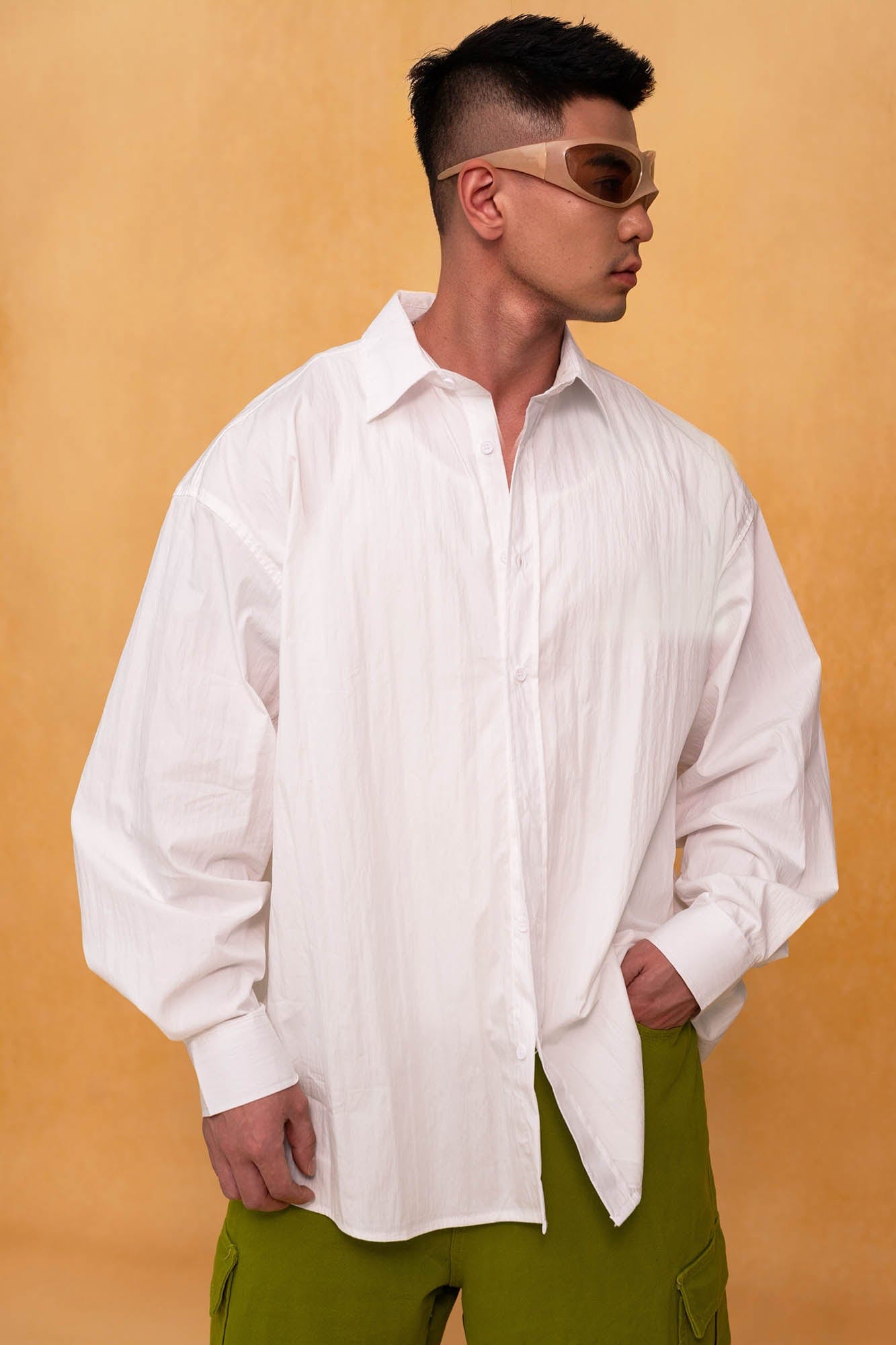 CLP Essential Crinkled Oversized Shirt, premium urban and streetwear designers apparel on PROJECTISR.com, CLP