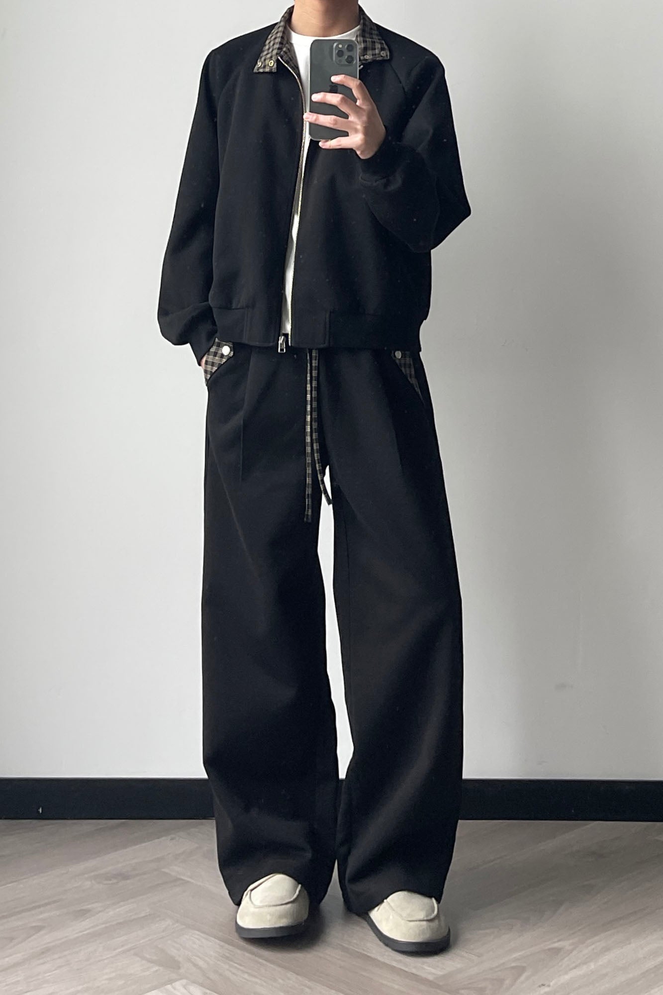 OKAYTHXBYE Plaid Layered Waist Drawstring Sweatpants, premium urban and streetwear designers apparel on PROJECTISR.com, OKAYTHXBYE