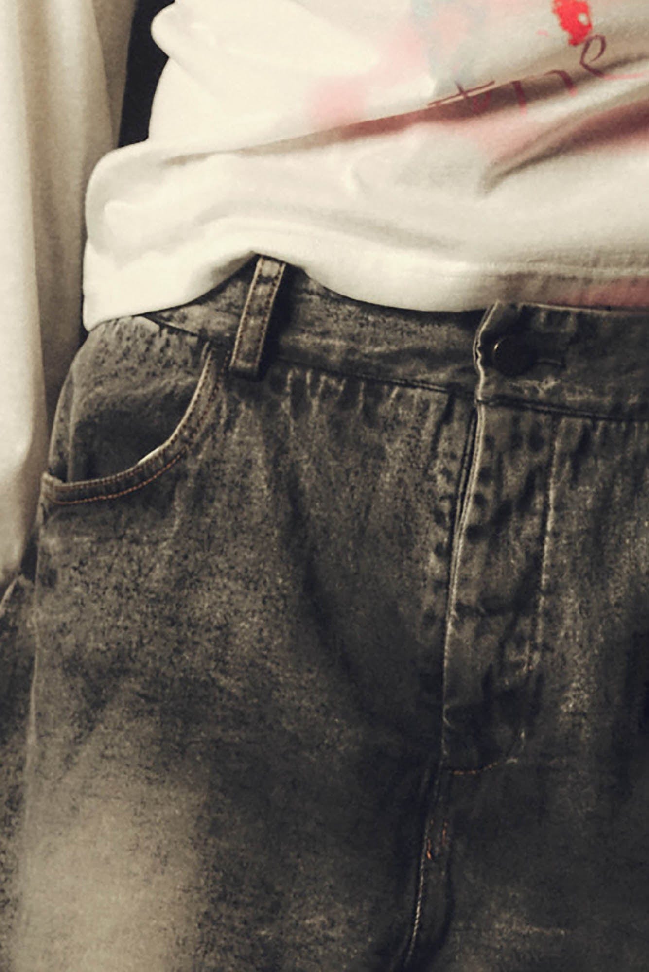 KADAKADA Washed Double-Layer Raw-Edge Shorts, premium urban and streetwear designers apparel on PROJECTISR.com, KADAKADA