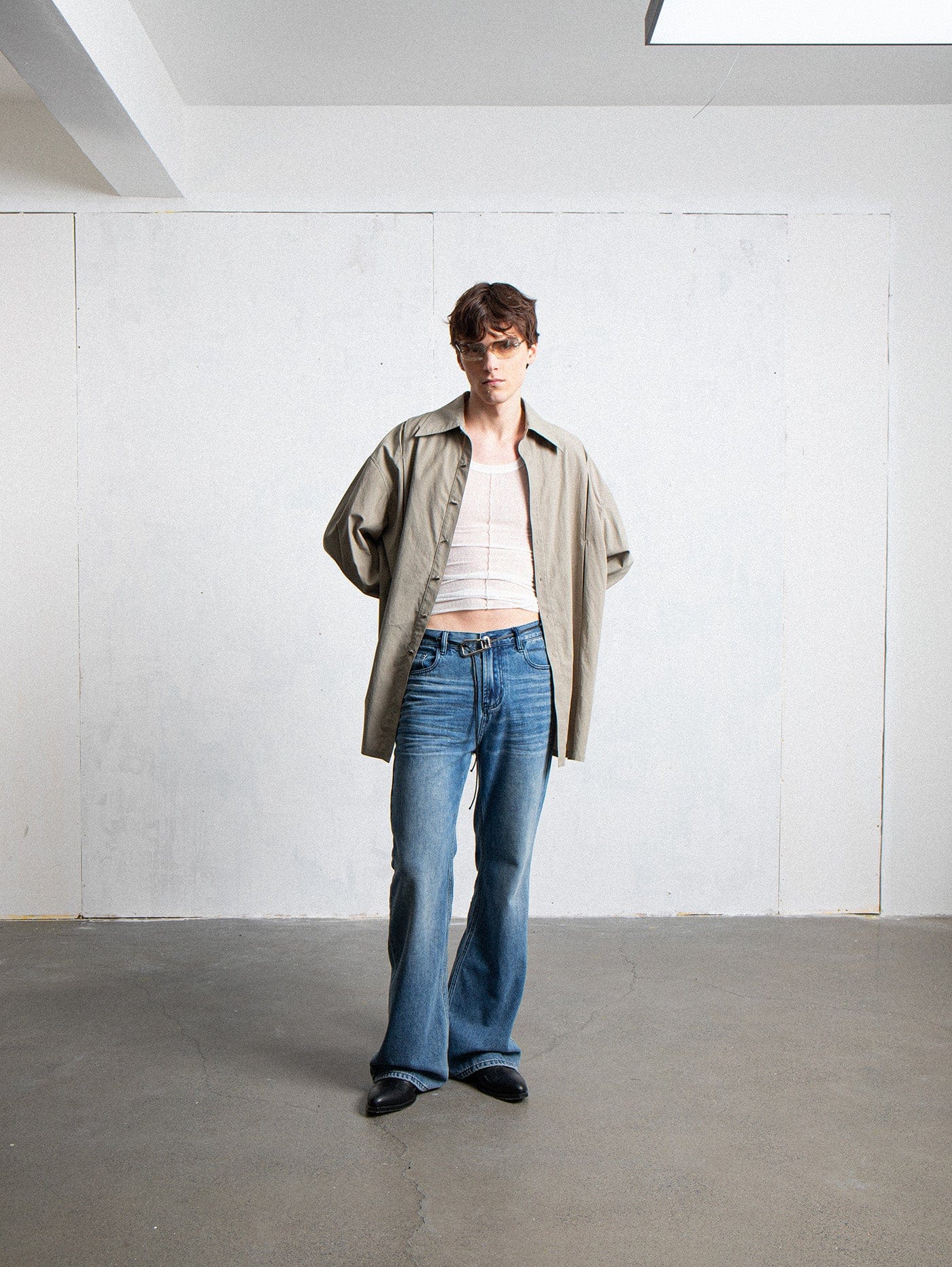 LEONSENSE Modern Pleated Shirt, premium urban and streetwear designers apparel on PROJECTISR.com, LEONSENSE