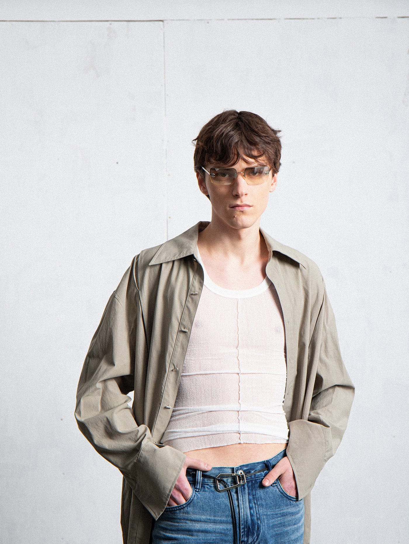 LEONSENSE Modern Pleated Shirt, premium urban and streetwear designers apparel on PROJECTISR.com, LEONSENSE