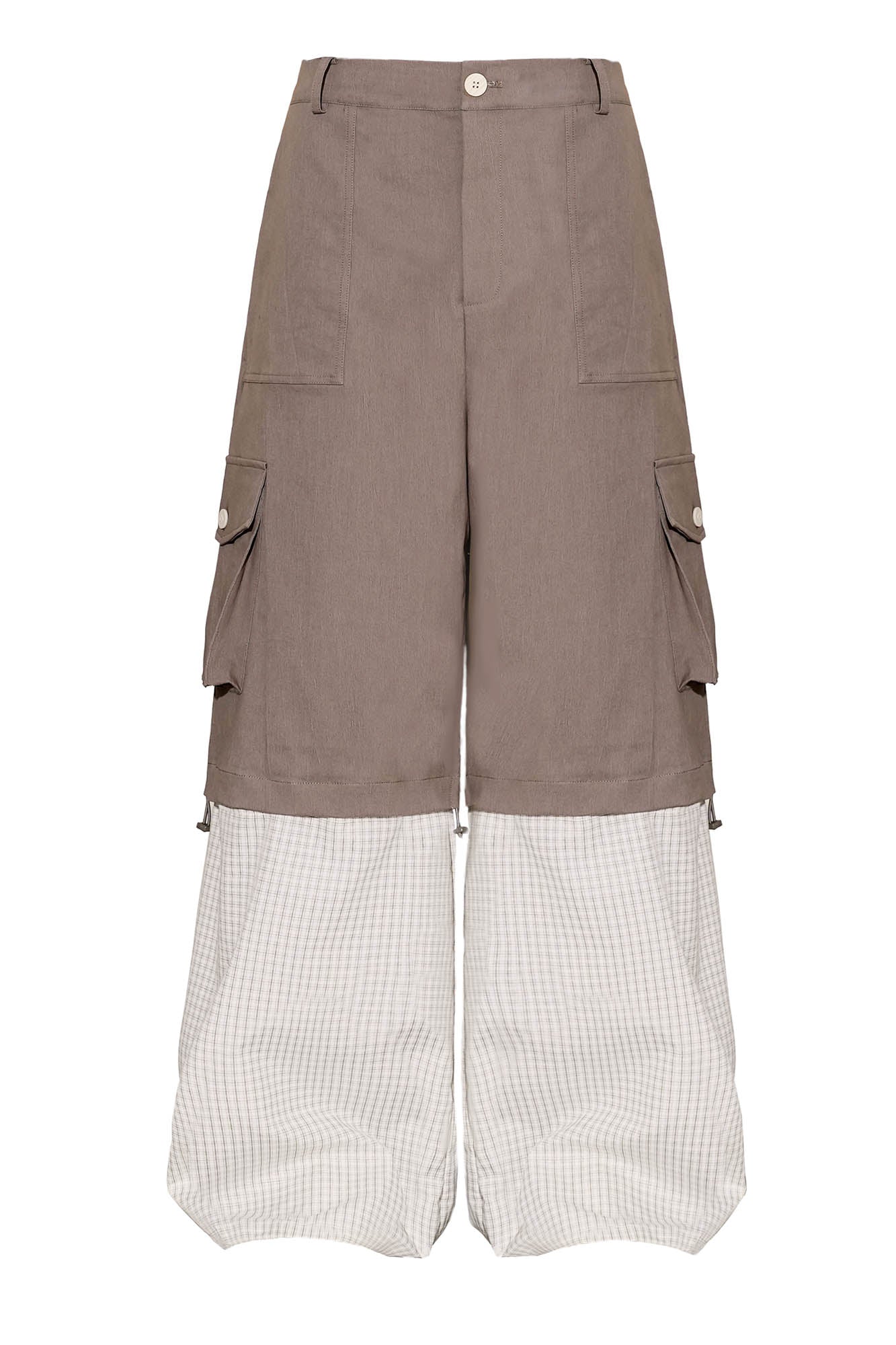 OIPWORD Detachable Plaid Multi-Pocket Wide-Leg Cargo, premium urban and streetwear designers apparel on PROJECTISR.com, OIPWORD