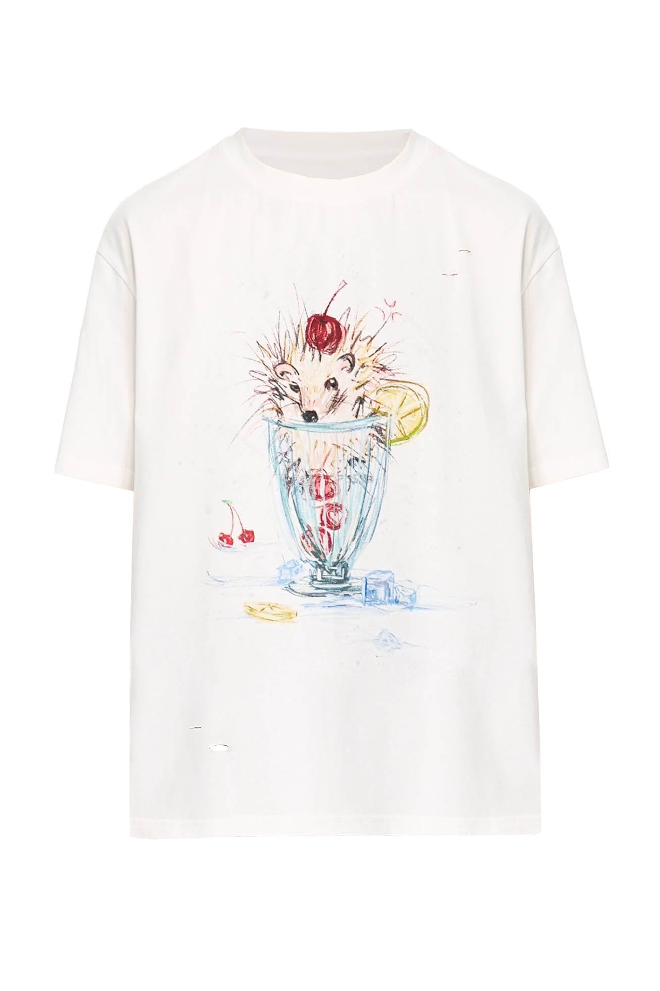 OIPWORD Cherry Hedgehog Graphic T-Shirt, premium urban and streetwear designers apparel on PROJECTISR.com, OIPWORD