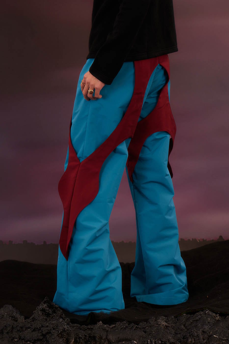 KADAKADA Cosmic Racer Deconstructed Ski Pants, premium urban and streetwear designers apparel on PROJECTISR.com, KADAKADA