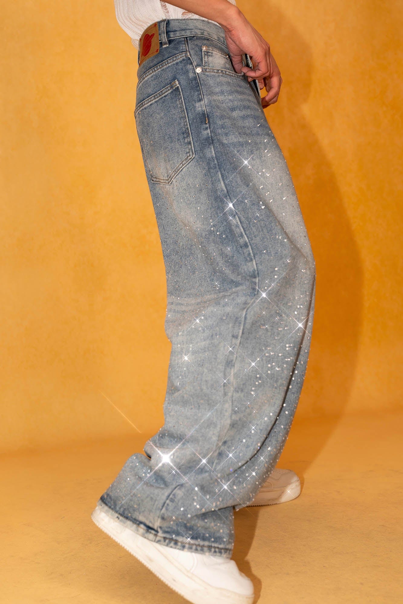 CLP Diamond Washed Wide-Leg Jeans