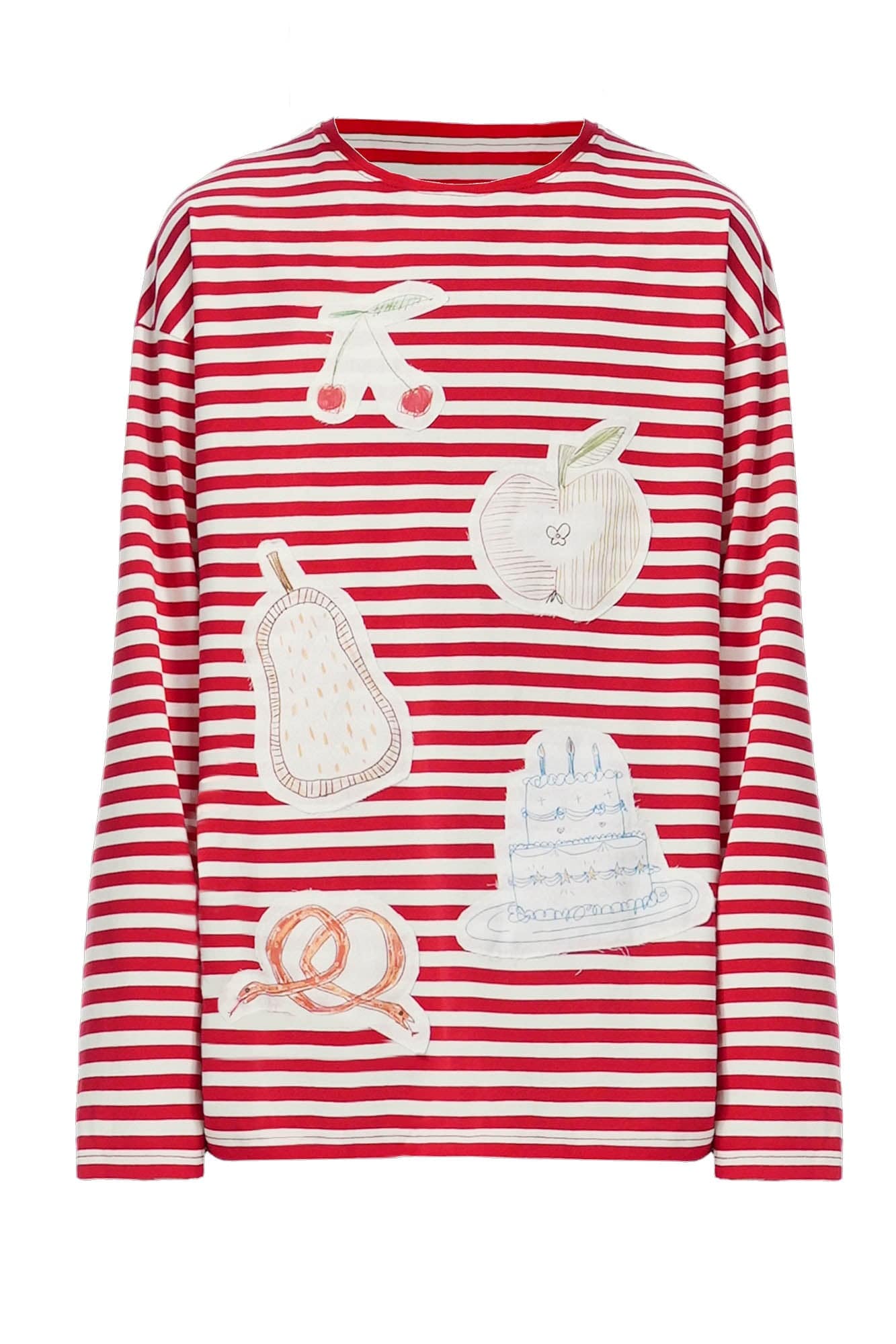 OIPWORD Snack Patchwork Striped Long-Sleeve Tee, premium urban and streetwear designers apparel on PROJECTISR.com, OIPWORD