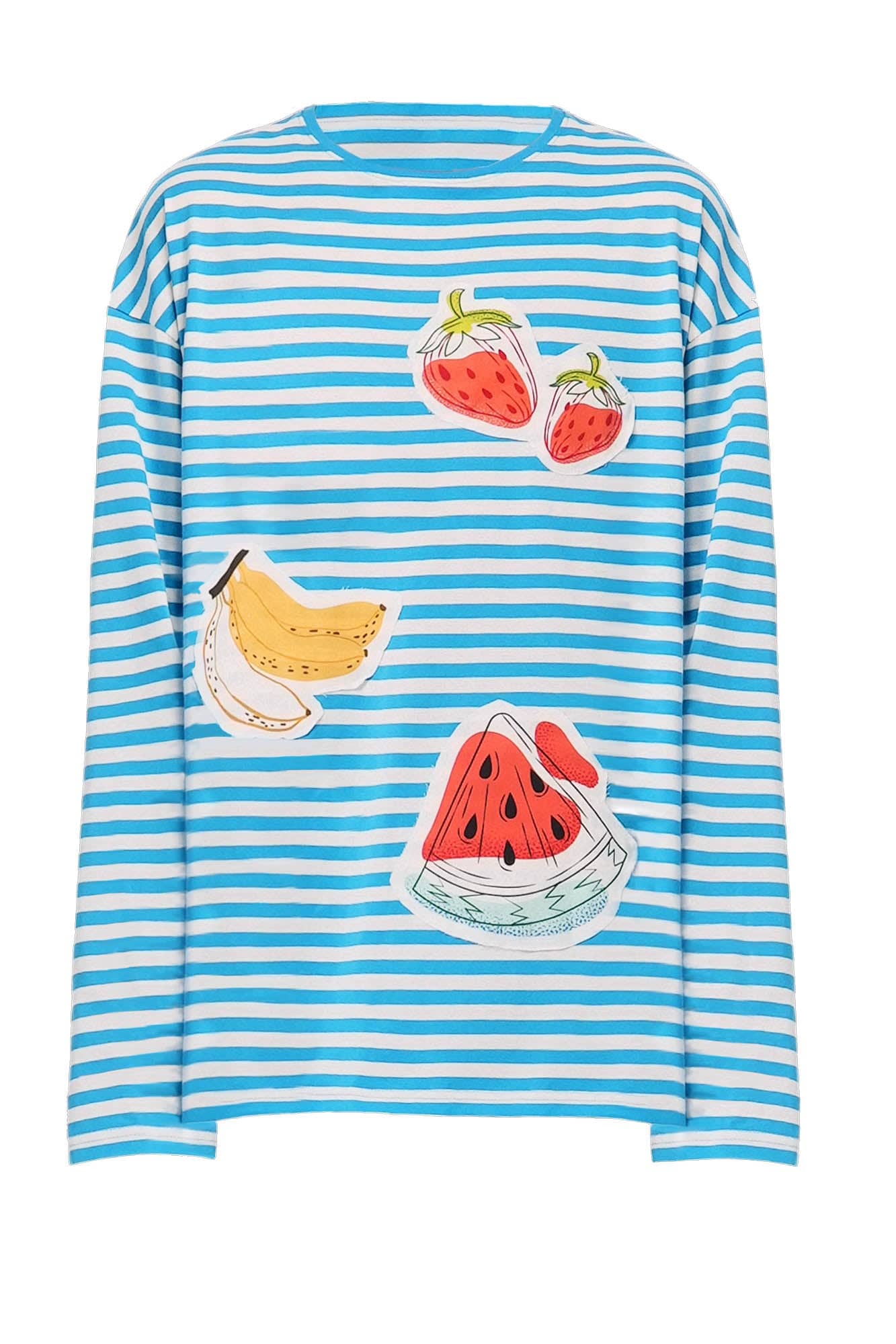 OIPWORD Snack Patchwork Striped Long-Sleeve Tee, premium urban and streetwear designers apparel on PROJECTISR.com, OIPWORD
