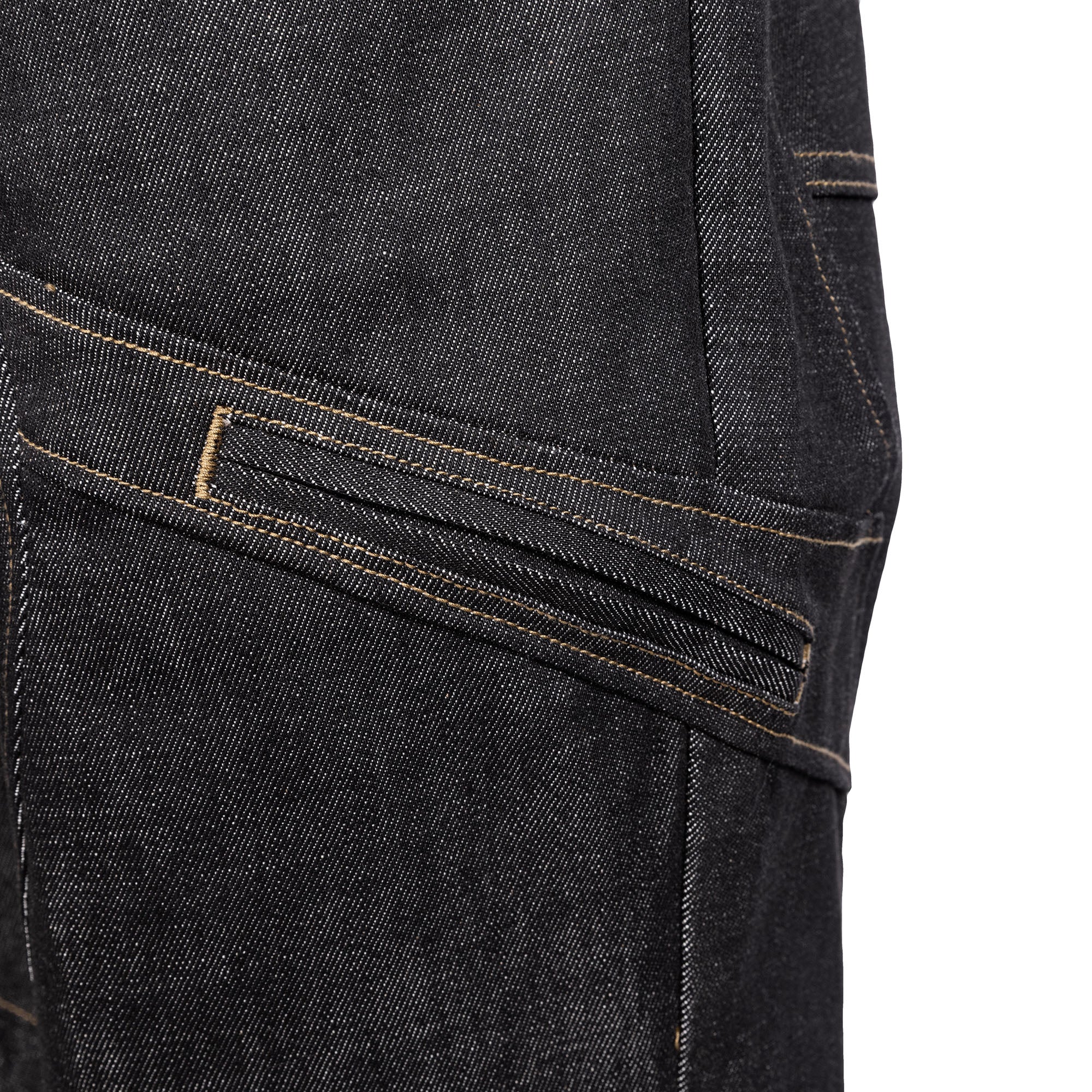 CATSSTAC Retro Curved Seam Panel Raw Jeans, premium urban and streetwear designers apparel on PROJECTISR.com, CATSSTAC