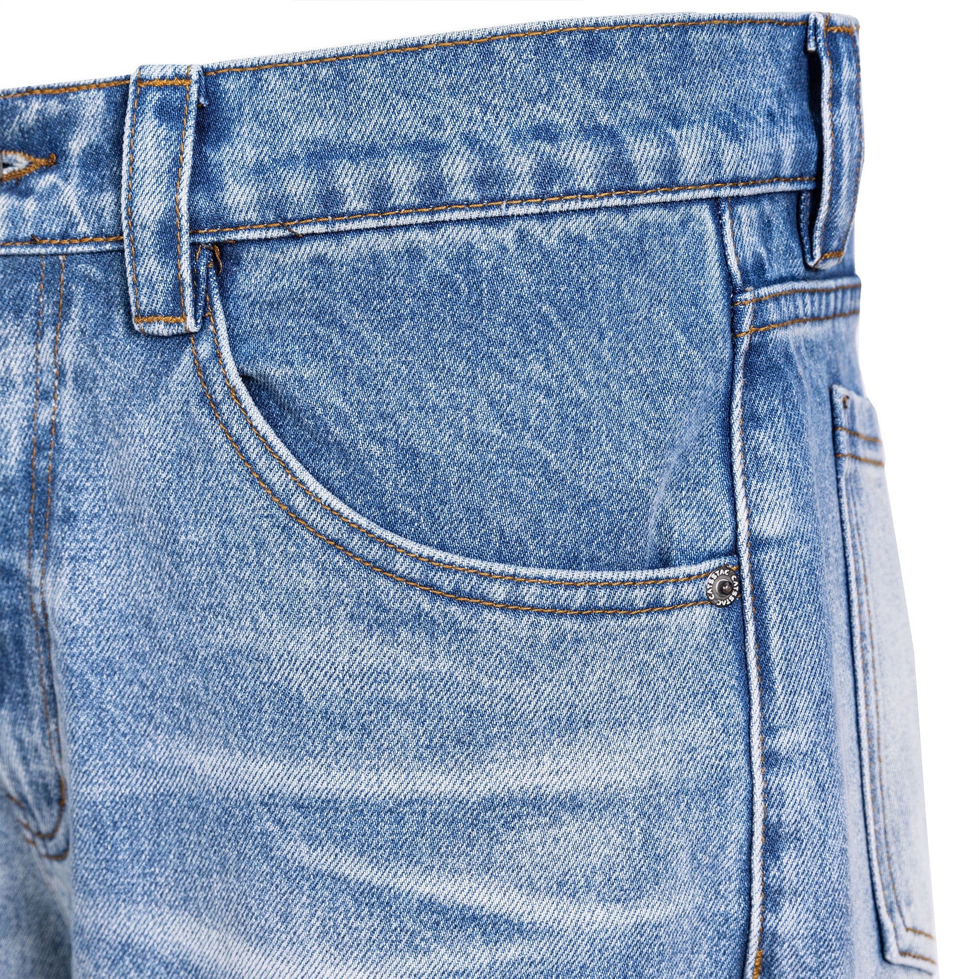 CATSSTAC Frost-Washed Wide-Leg Flared Jeans, premium urban and streetwear designers apparel on PROJECTISR.com, CATSSTAC