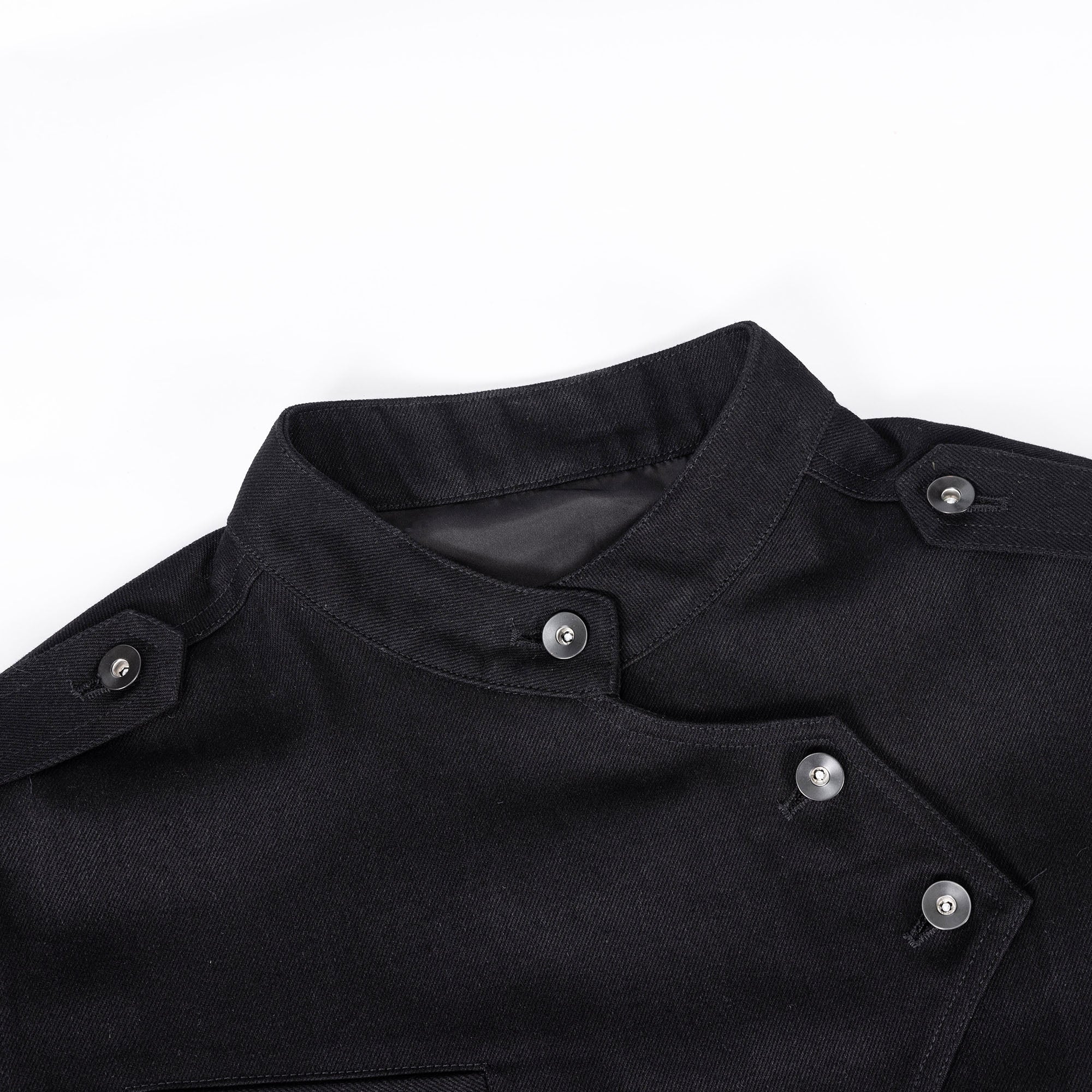 ESAIAS Asymmetric Stand-Collar Military Jacket, premium urban and streetwear designers apparel on PROJECTISR.com, ESAIAS