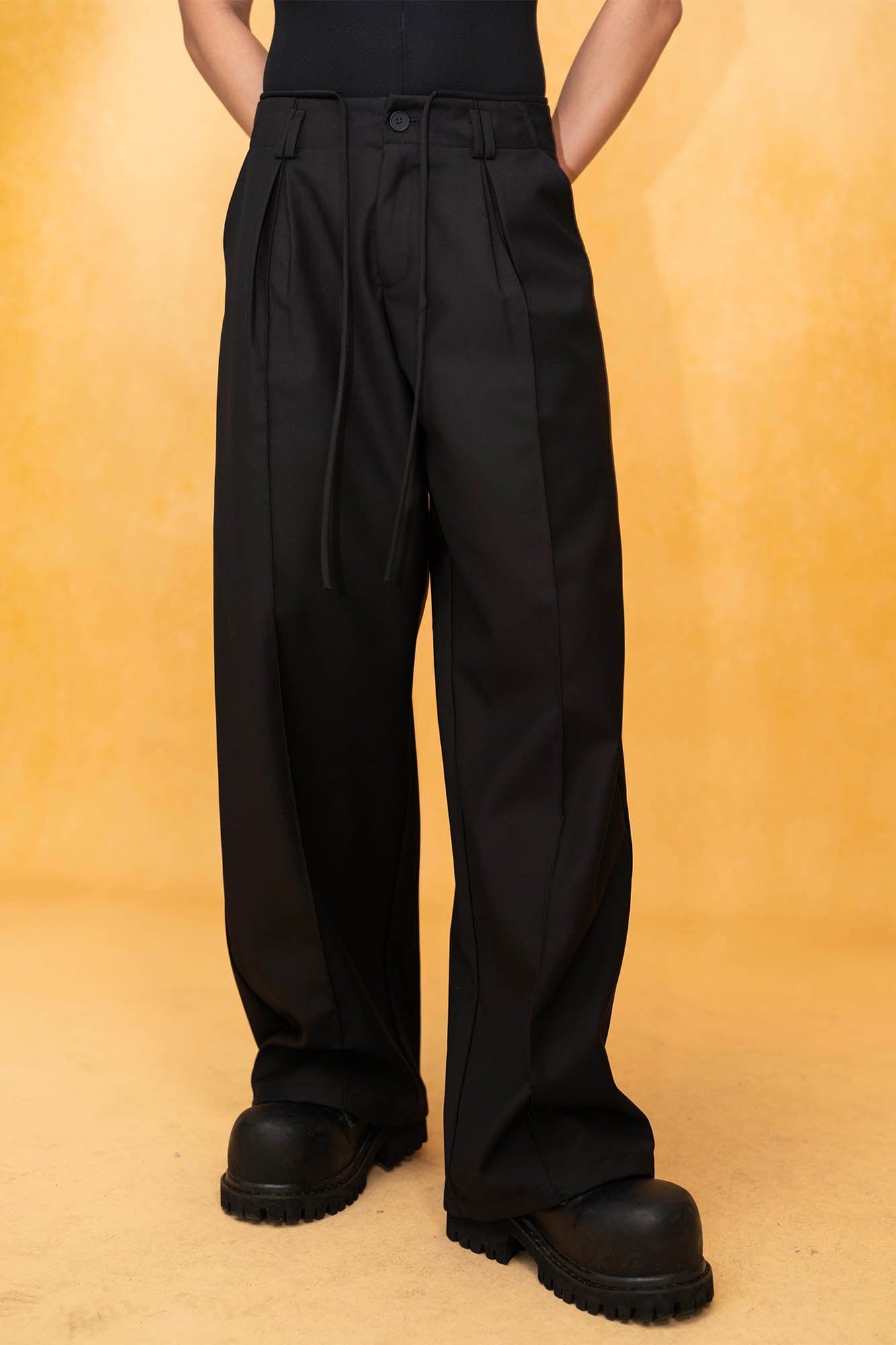 CLP Tucked Pleats Wide-Leg Trousers, premium urban and streetwear designers apparel on PROJECTISR.com, CLP