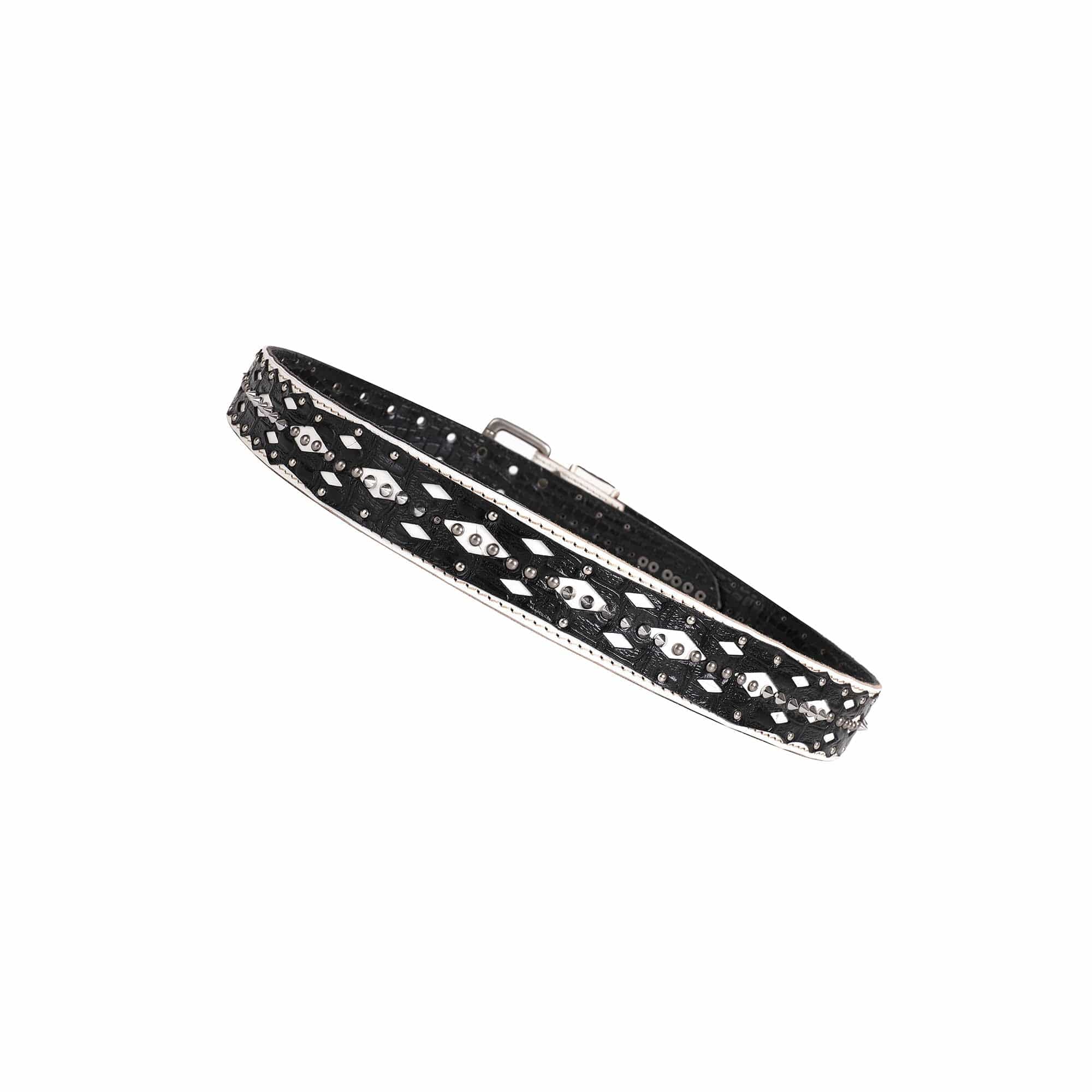 DND4DES Geometric Chain Studded Leather Belt, premium urban and streetwear designers apparel on PROJECTISR.com, DND4DES