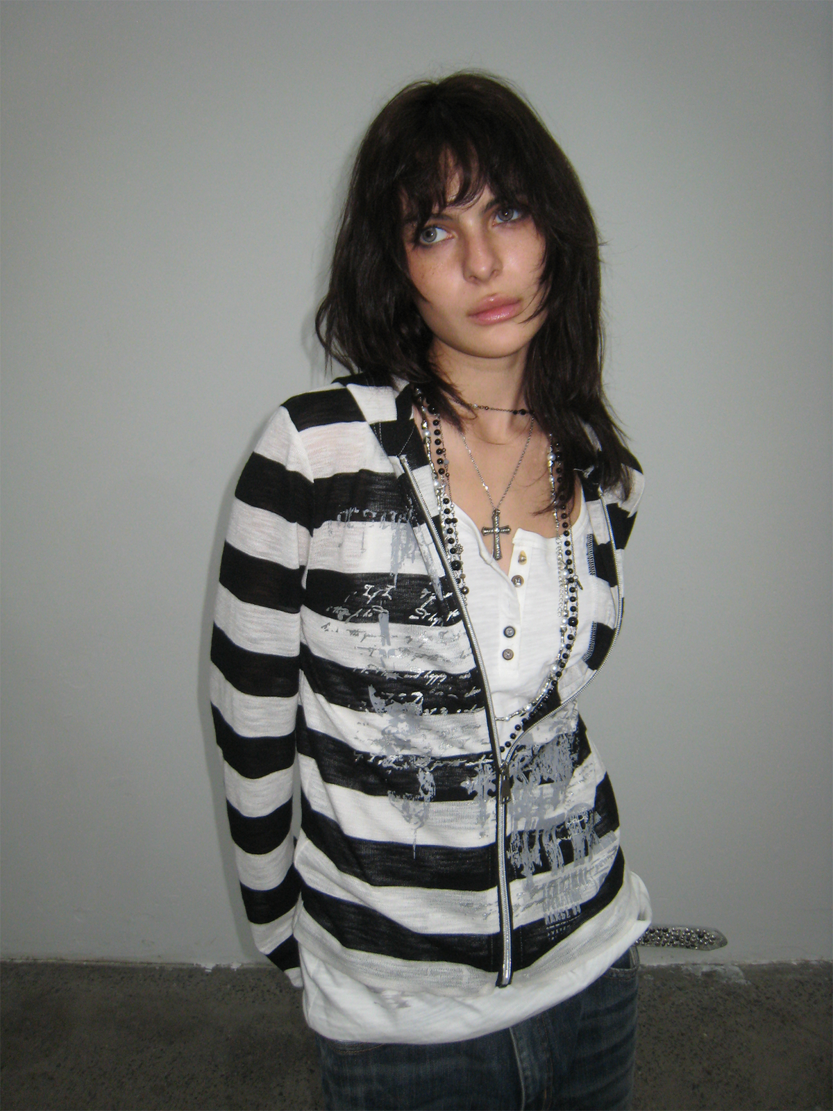 TRECLUB Retro Striped Foil Long-Sleeve Jacket