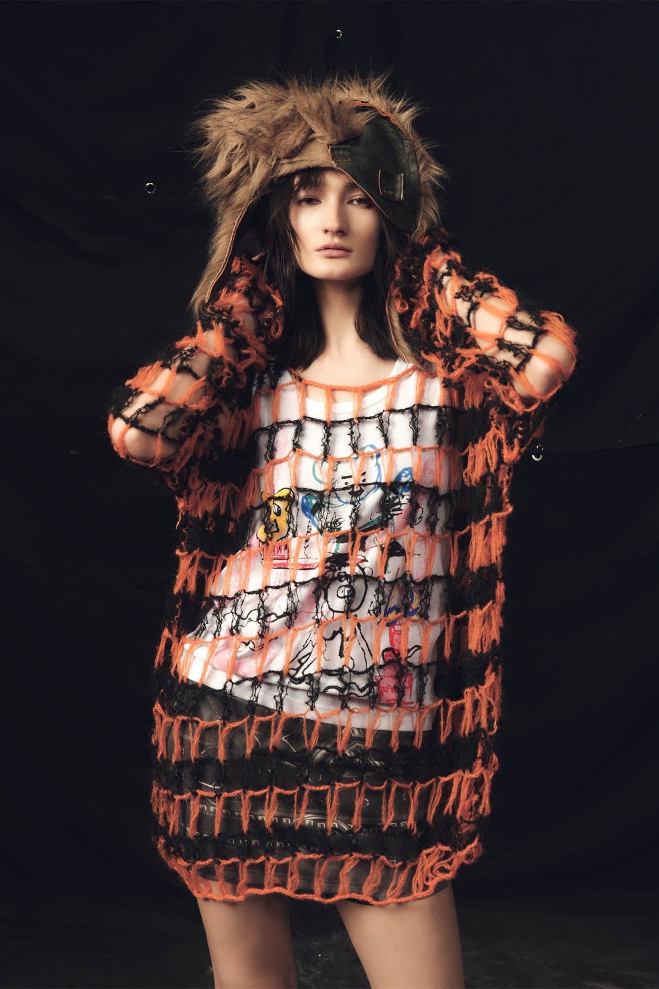 KADAKADA Hollow Mesh Handcrafted Sweater, premium urban and streetwear designers apparel on PROJECTISR.com, KADAKADA