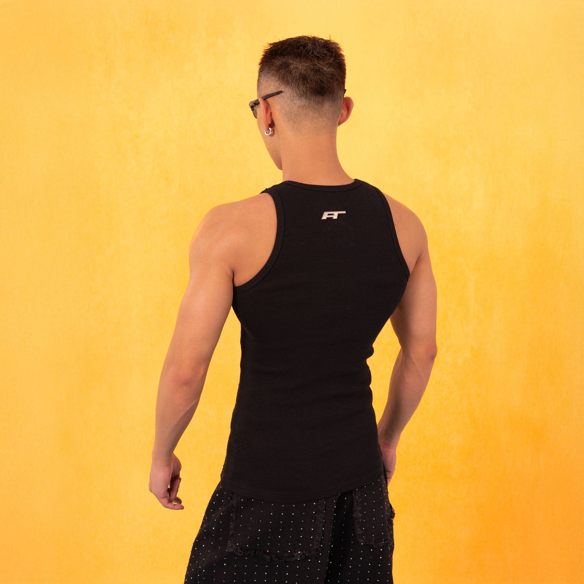 CLP Sparkle Diamond Ribbed Tank Top
