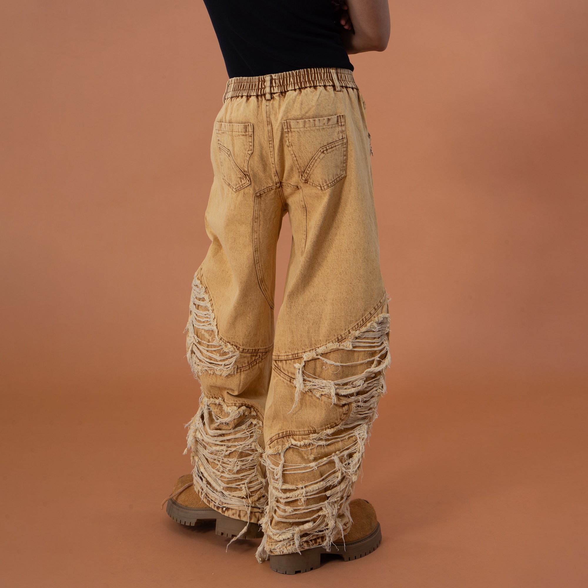 CLP Dirty Fit Ripped Elastic-Waist Jeans