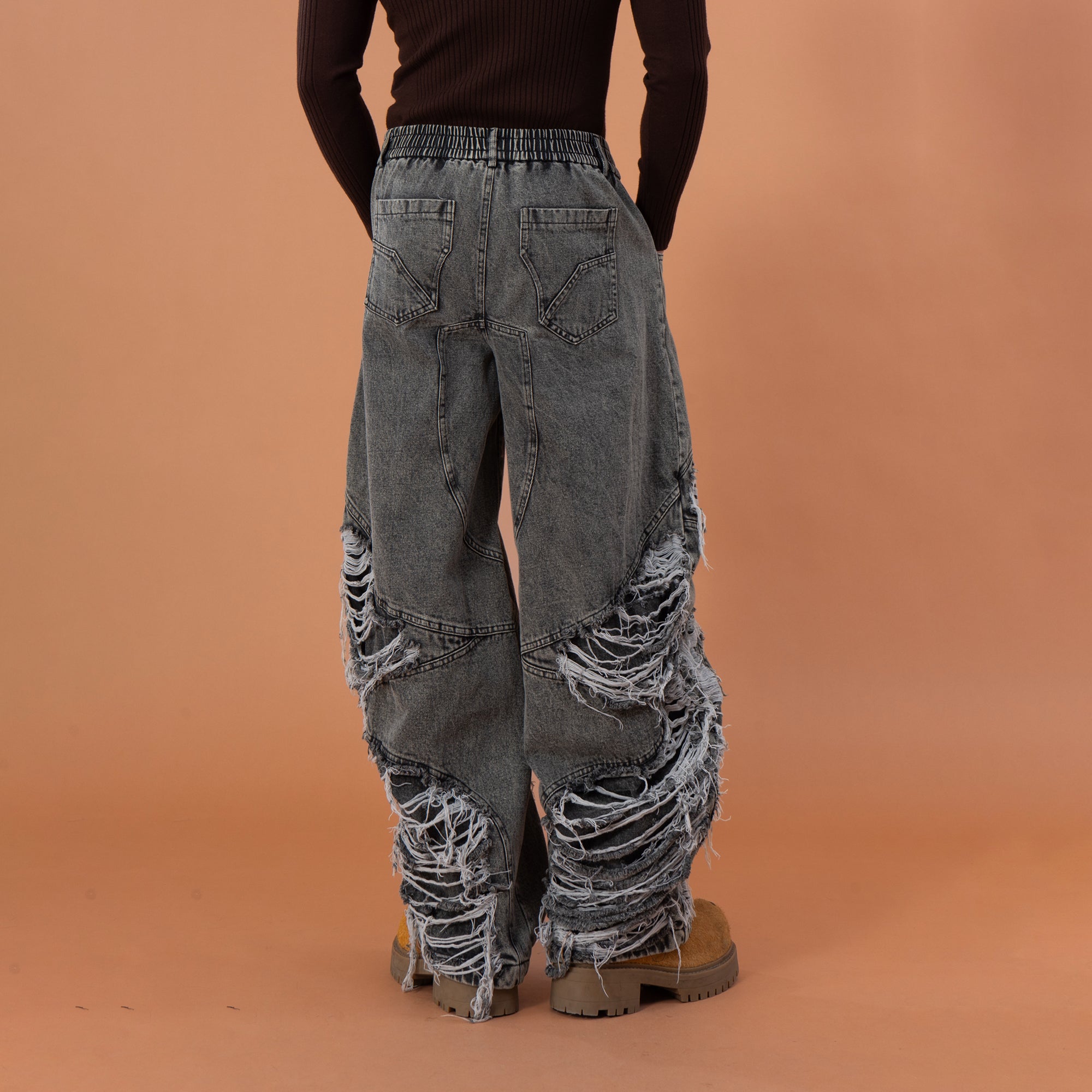 CLP Dirty Fit Ripped Elastic-Waist Jeans