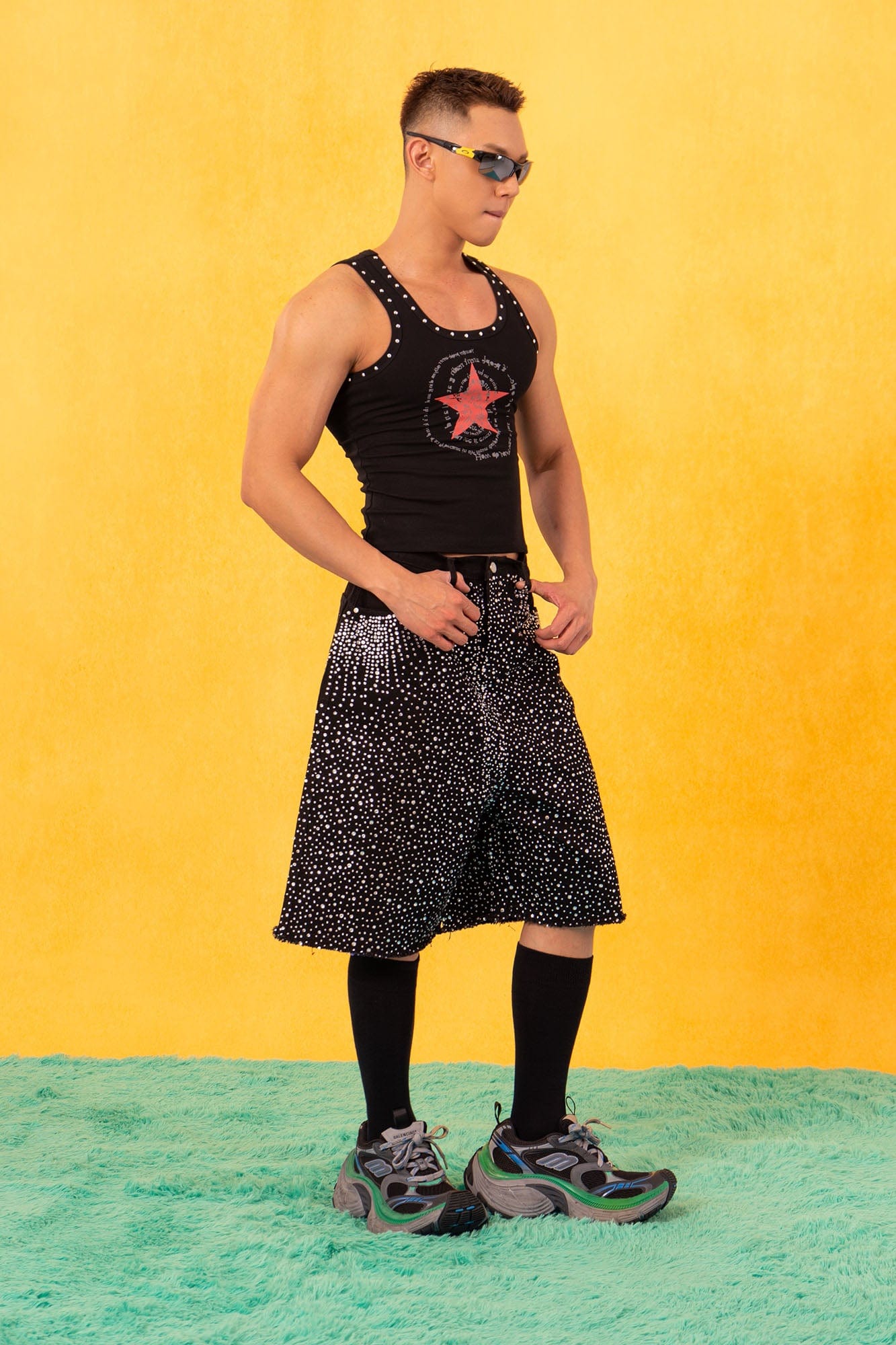 CLP Star Graphic Ribbed Tank Top