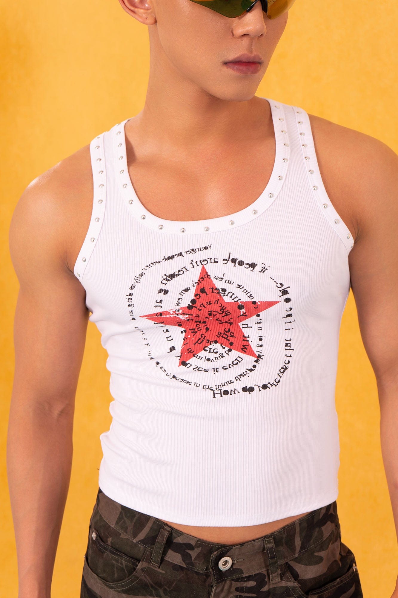 CLP Star Graphic Ribbed Tank Top