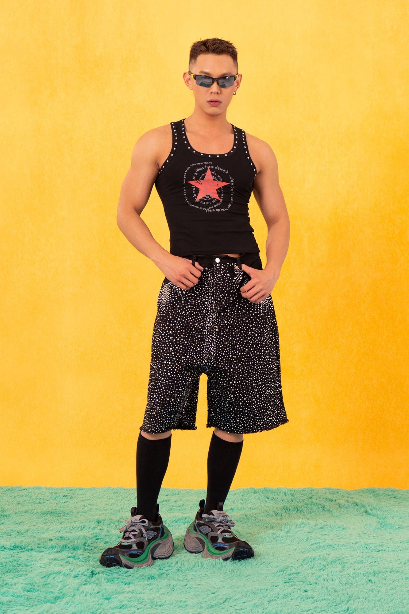 CLP Star Graphic Ribbed Tank Top