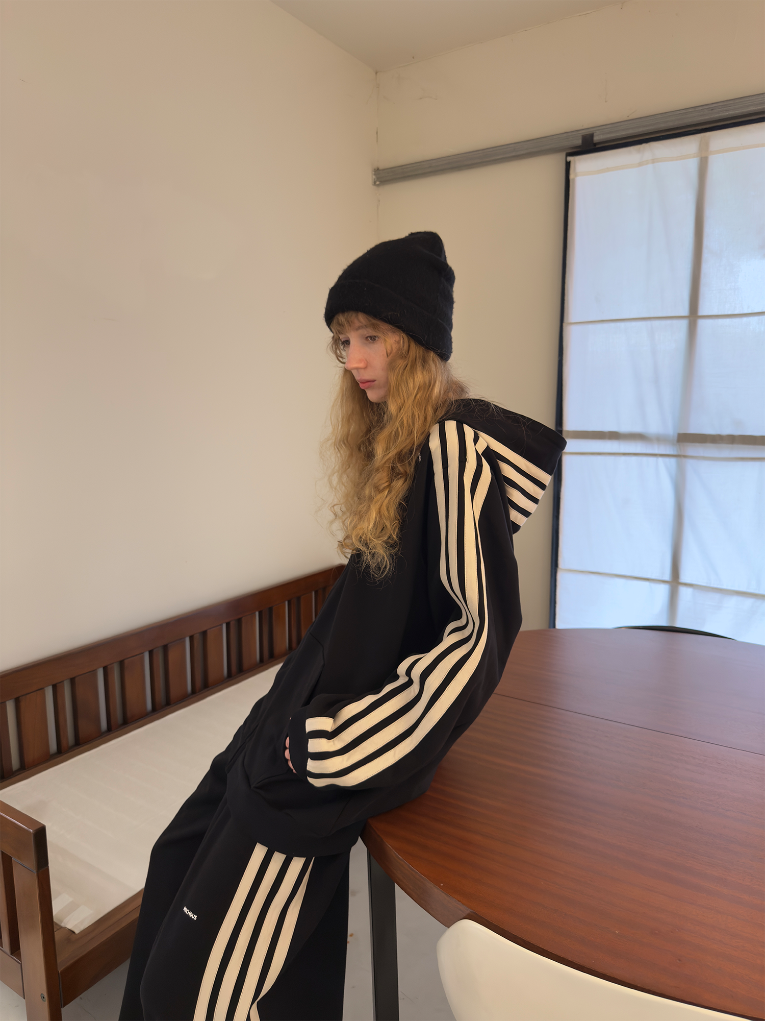MIICHOUS Essential Stripe Zip-Up Hoodie