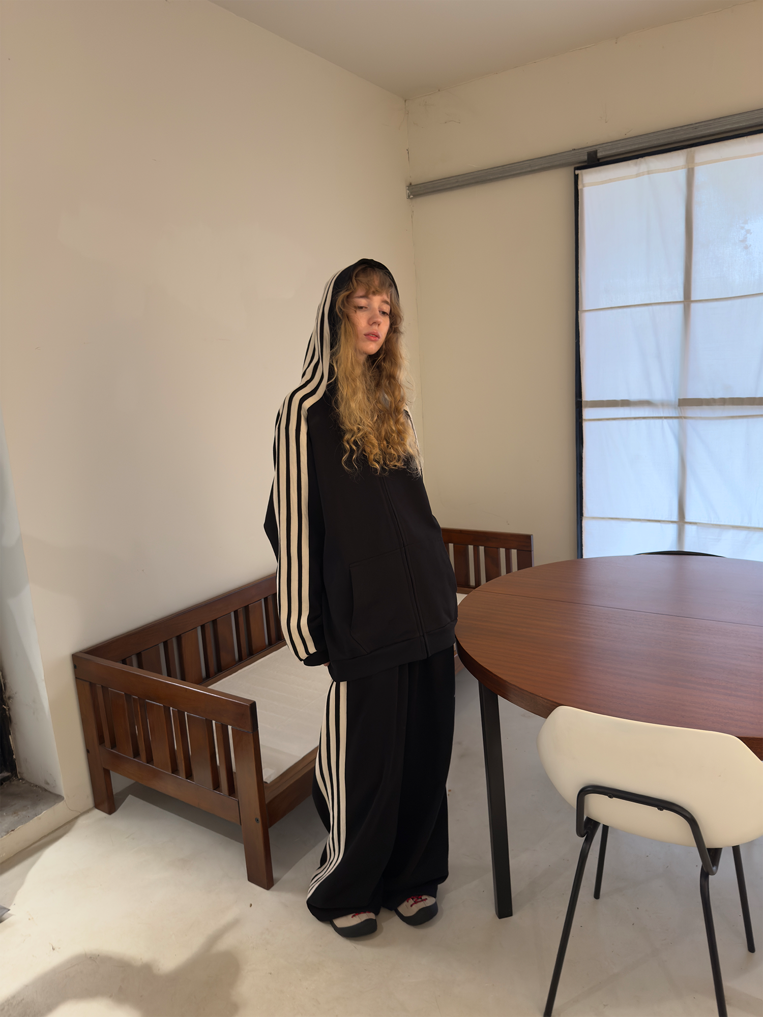 MIICHOUS Essential Stripe Zip-Up Hoodie