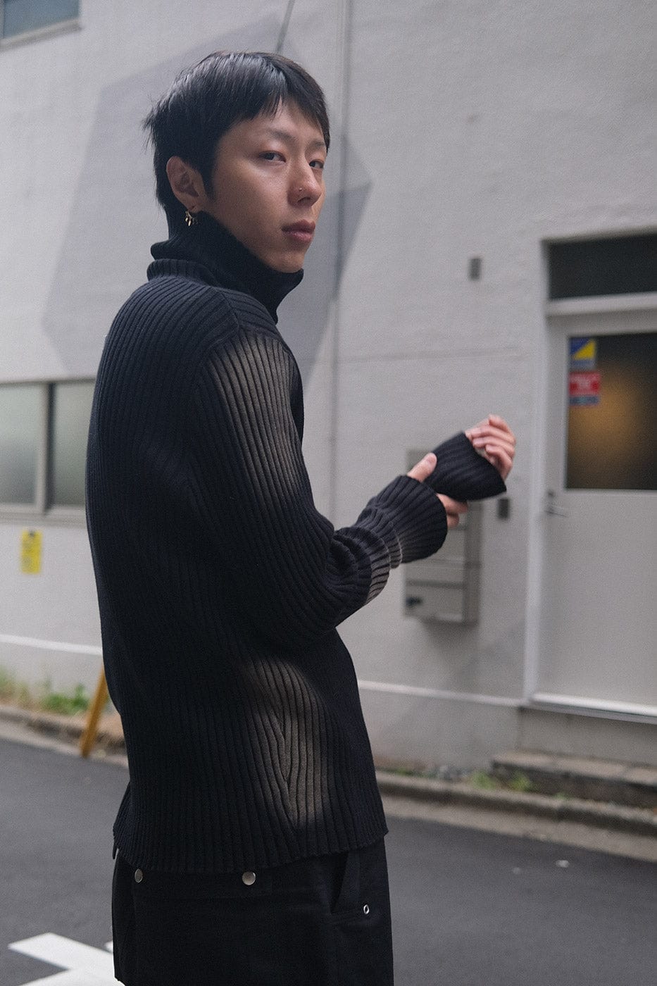 SOURPLUM DIRTY FIT Gradient Turtleneck Sweater, premium urban and streetwear designers apparel on PROJECTISR.com, SOURPLUM