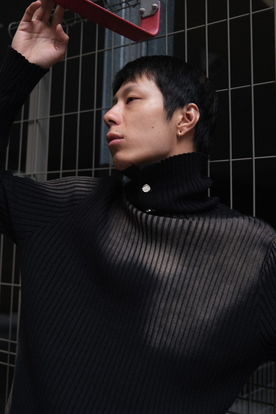 SOURPLUM DIRTY FIT Gradient Turtleneck Sweater, premium urban and streetwear designers apparel on PROJECTISR.com, SOURPLUM