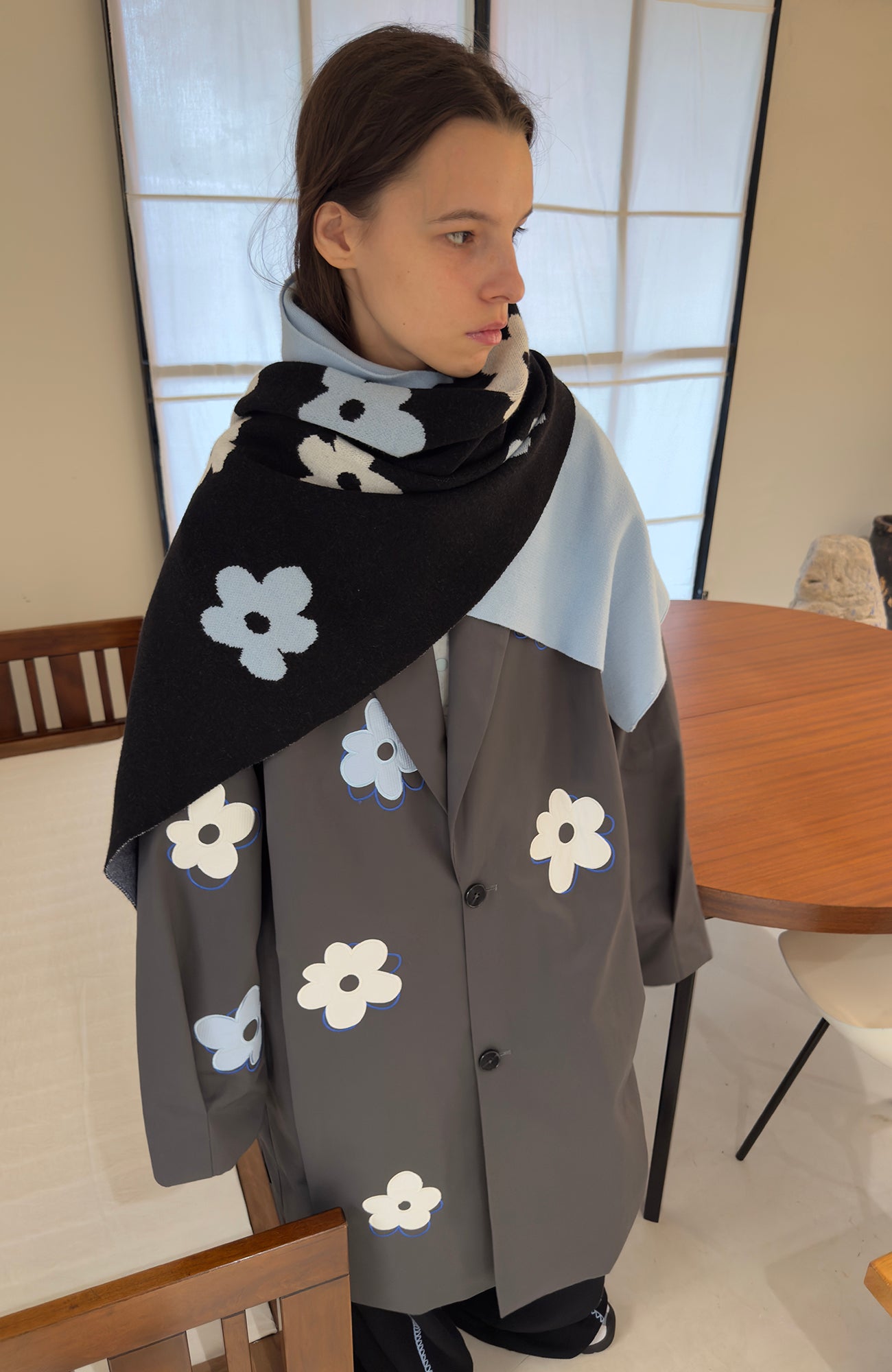 MIICHOUS Floral Paneled Detachable Liner Coat