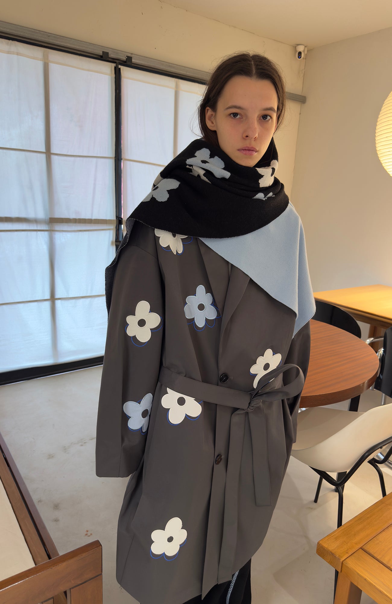 MIICHOUS Floral Paneled Detachable Liner Coat