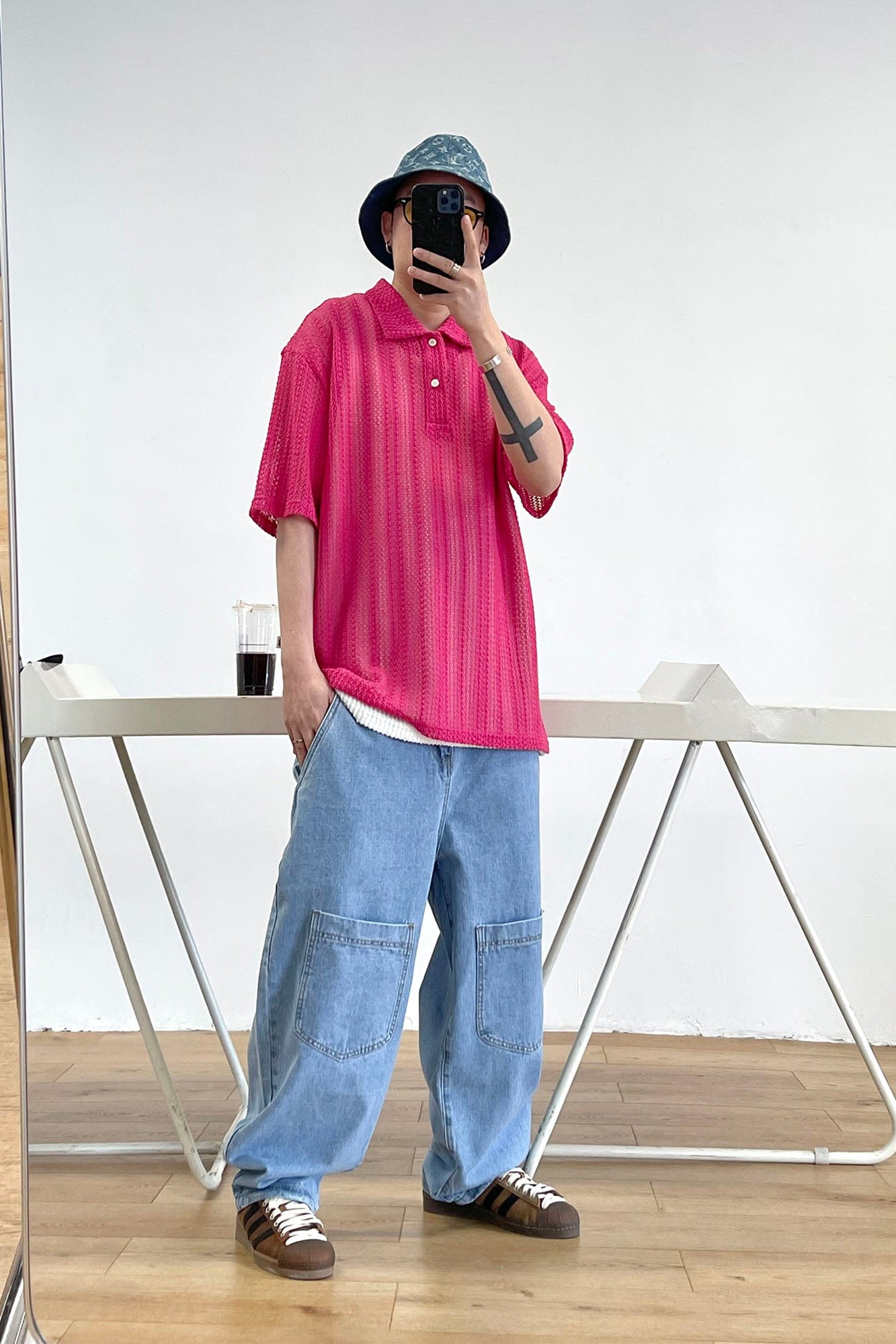 ME DA IGUAL Retro Washed Paneled Jeans, premium urban and streetwear designers apparel on PROJECTISR.com, ME DA IGUAL