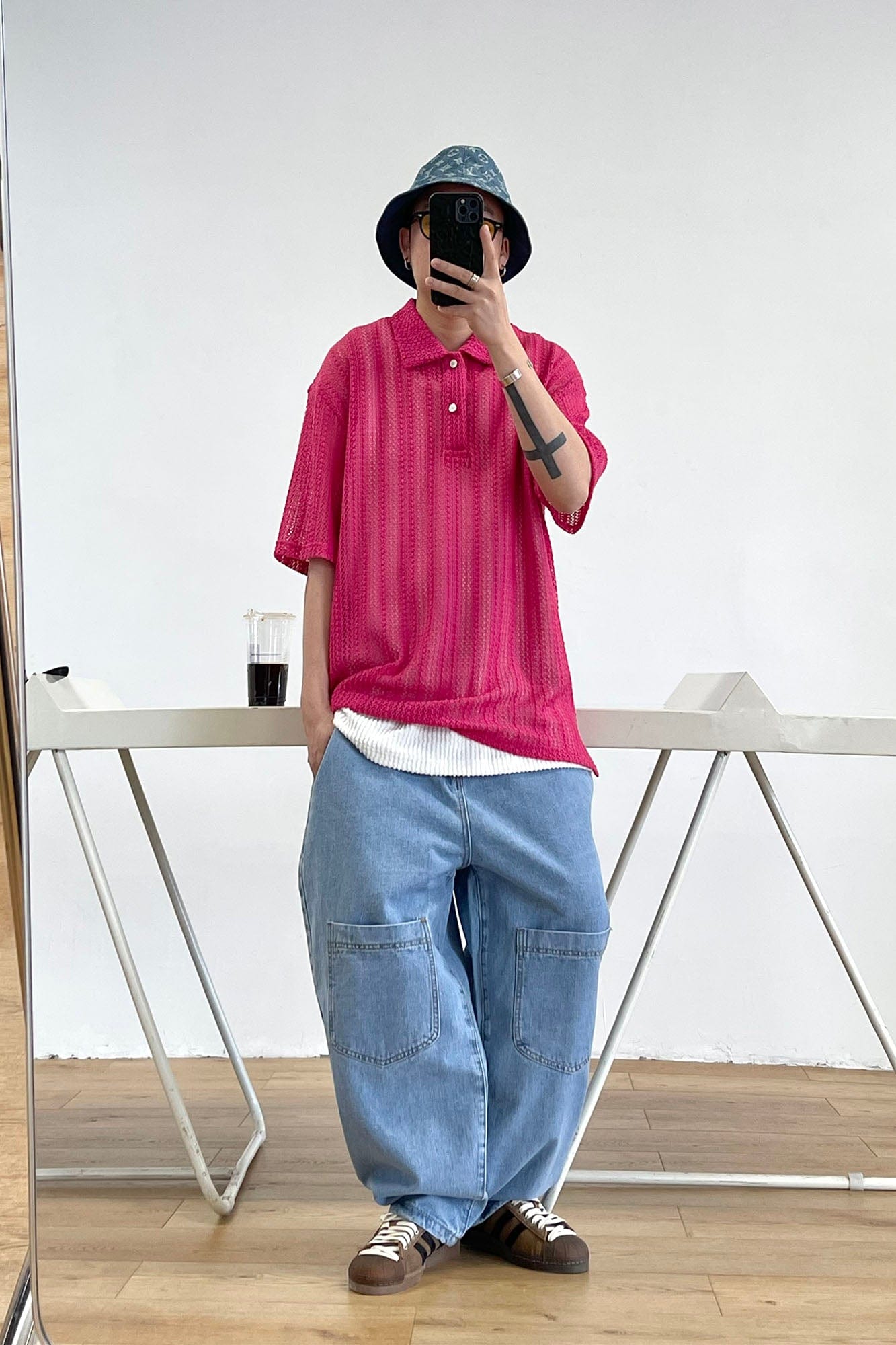 ME DA IGUAL Crochet Polo Oversized T-Shirt, premium urban and streetwear designers apparel on PROJECTISR.com, ME DA IGUAL