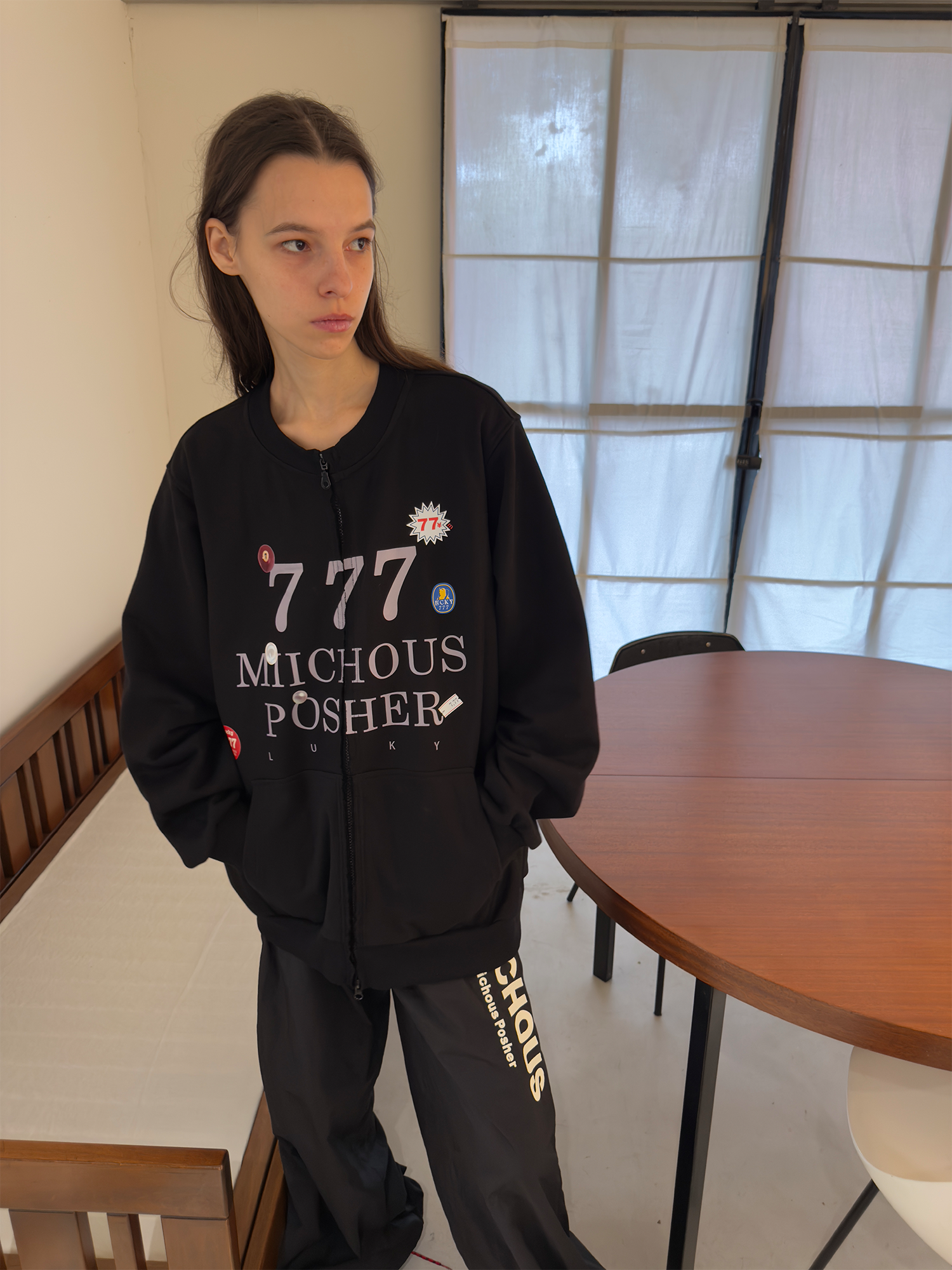MIICHOUS Lucky 777 Graphic Zip Sweatshirt