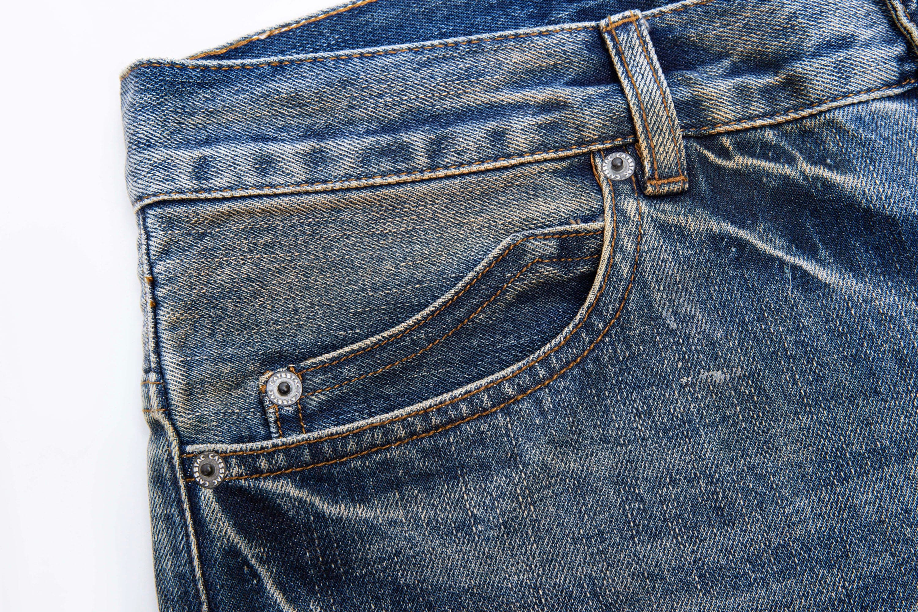 CATSSTAC Dirty Fit Distressed Curved Spliced Jeans, premium urban and streetwear designers apparel on PROJECTISR.com, CATSSTAC