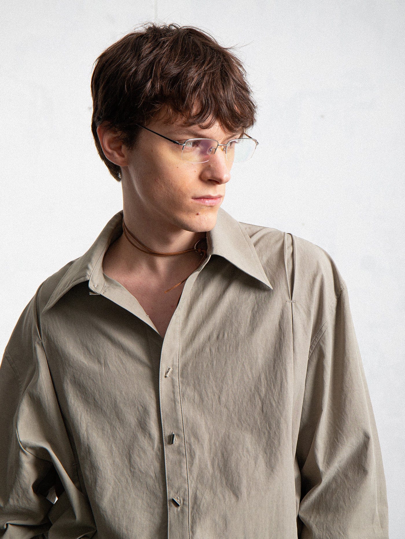 LEONSENSE Modern Pleated Shirt, premium urban and streetwear designers apparel on PROJECTISR.com, LEONSENSE