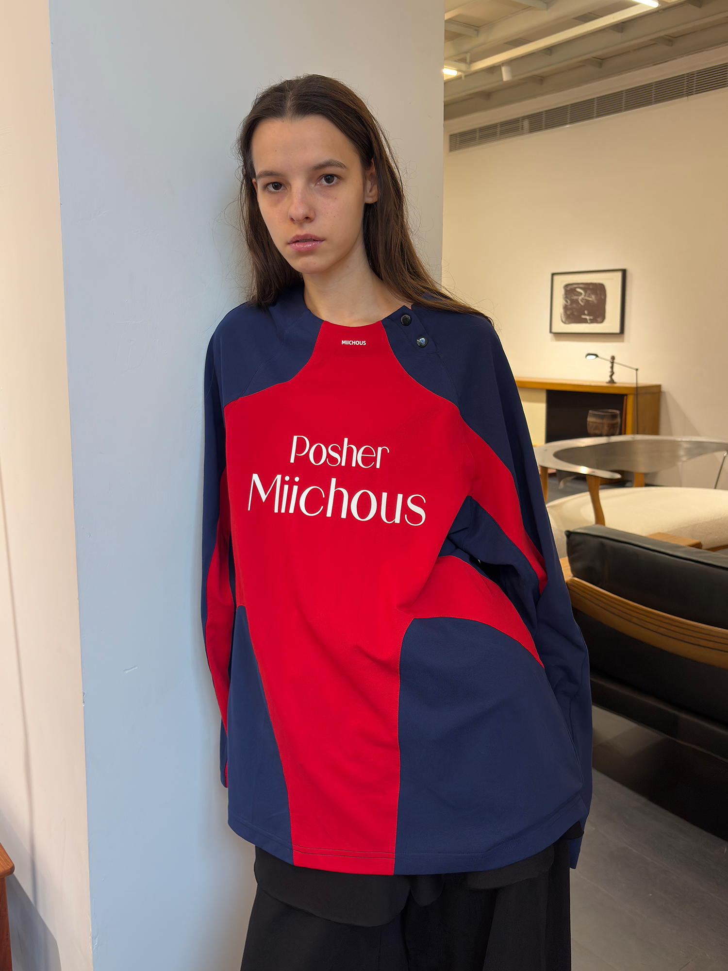 MIICHOUS Contrast Raglan Graphic Long-Sleeve Tee