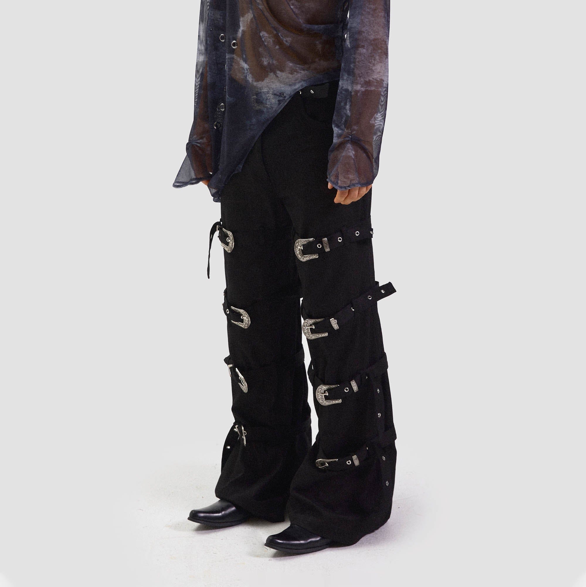 KADAKADA Buckled Bondage Pants, premium urban and streetwear designers apparel on PROJECTISR.com, KADAKADA