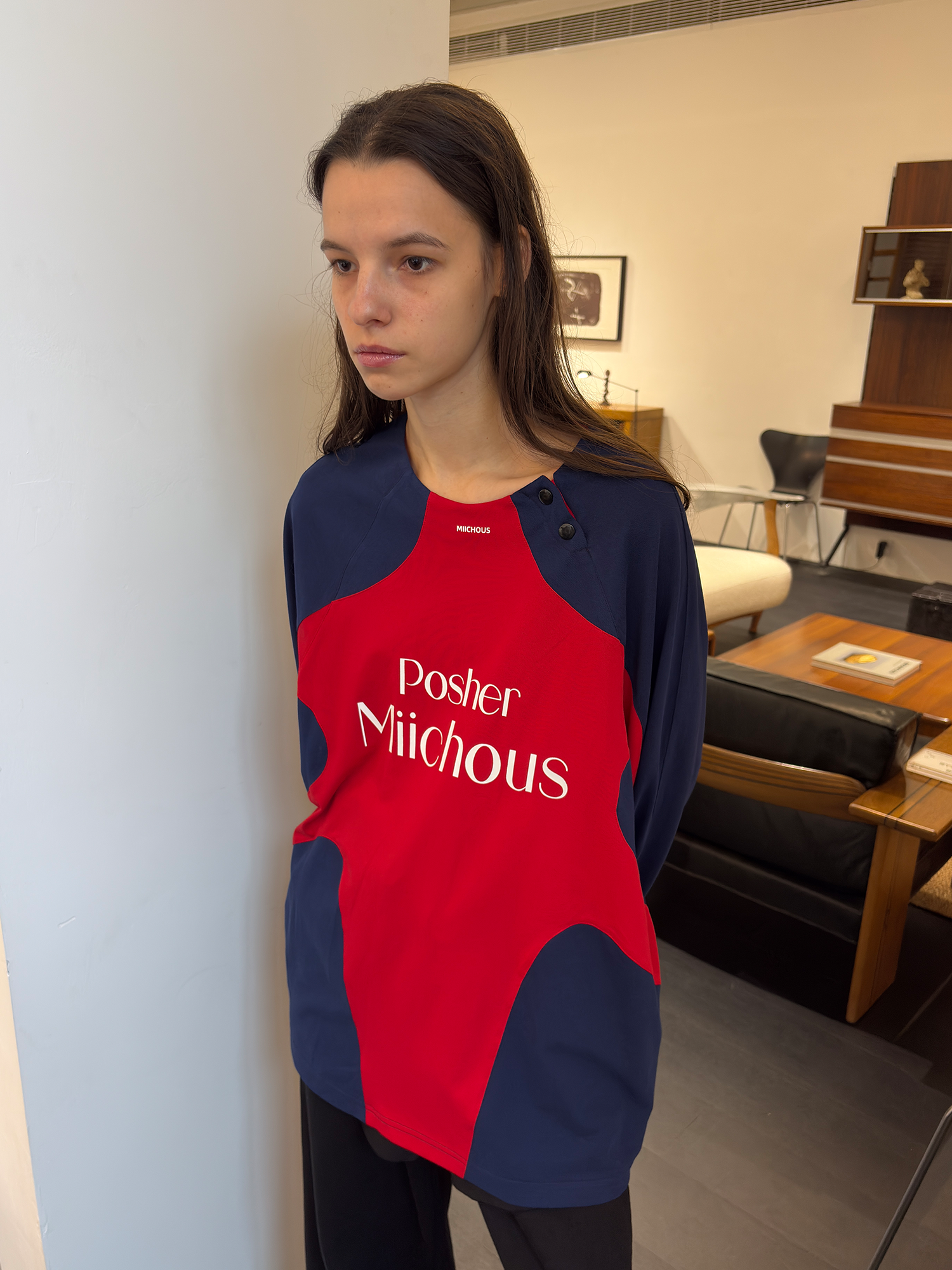 MIICHOUS Contrast Raglan Graphic Long-Sleeve Tee