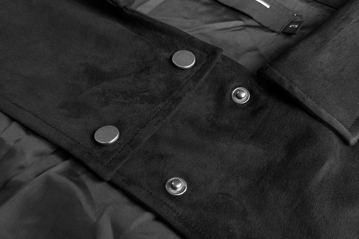 CINDER VEIN Fringed Zip-Up Suede Cropped Jacket