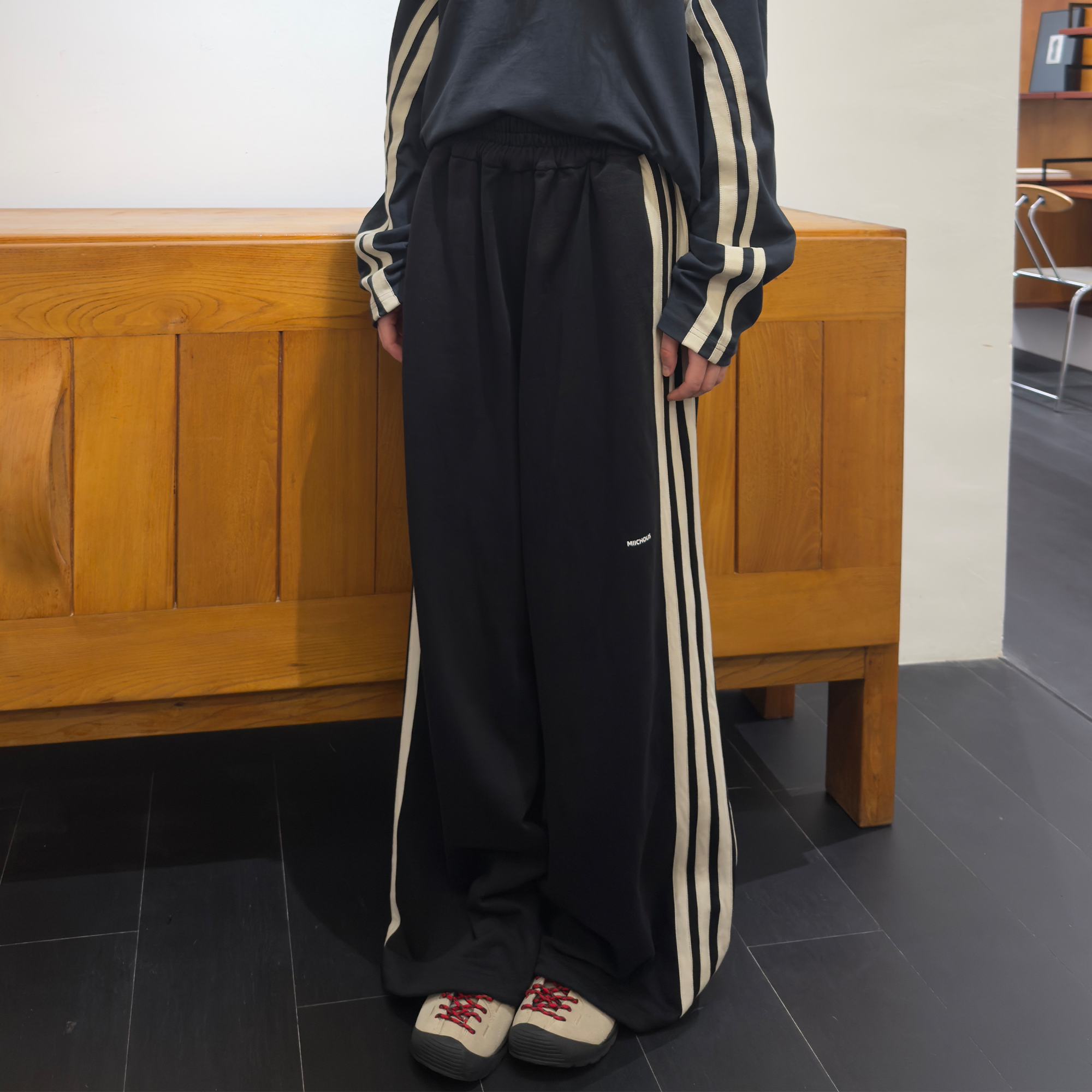 MIICHOUS Essential Stripe Wide-Leg Pants