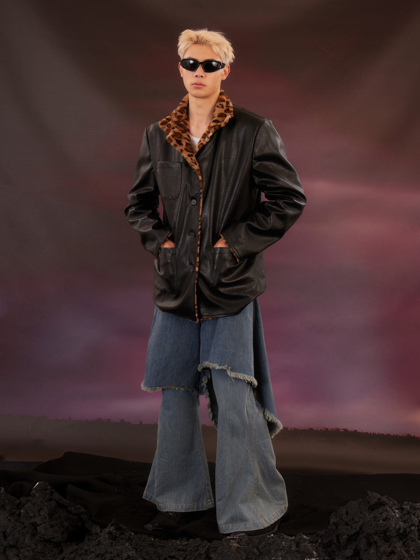 KADAKADA Raw Edge Double Layered Washed Flare Jeans, premium urban and streetwear designers apparel on PROJECTISR.com, KADAKADA