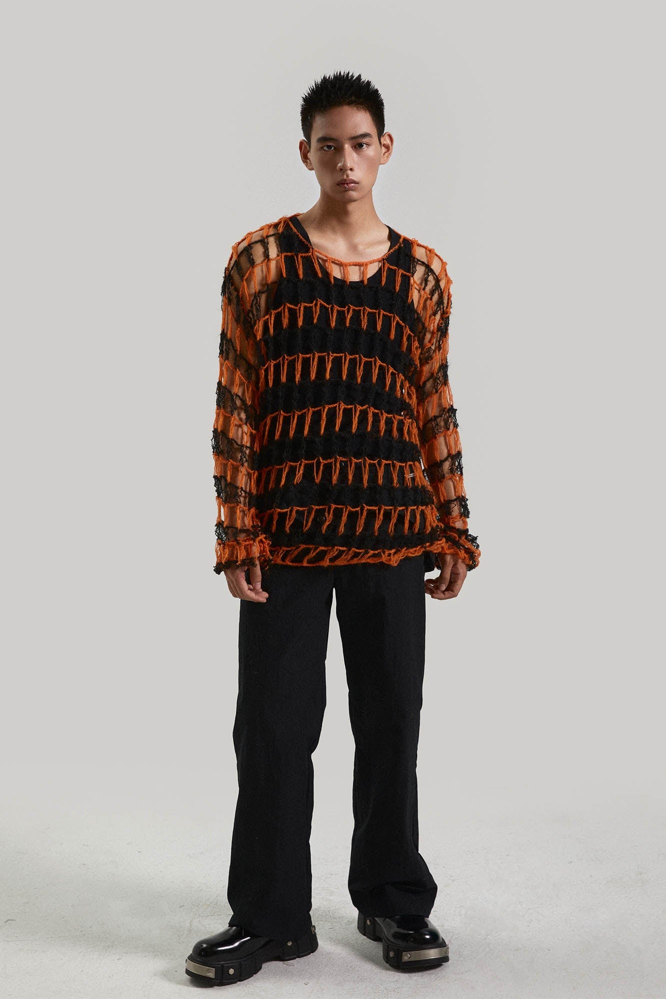 KADAKADA Hollow Mesh Handcrafted Sweater, premium urban and streetwear designers apparel on PROJECTISR.com, KADAKADA