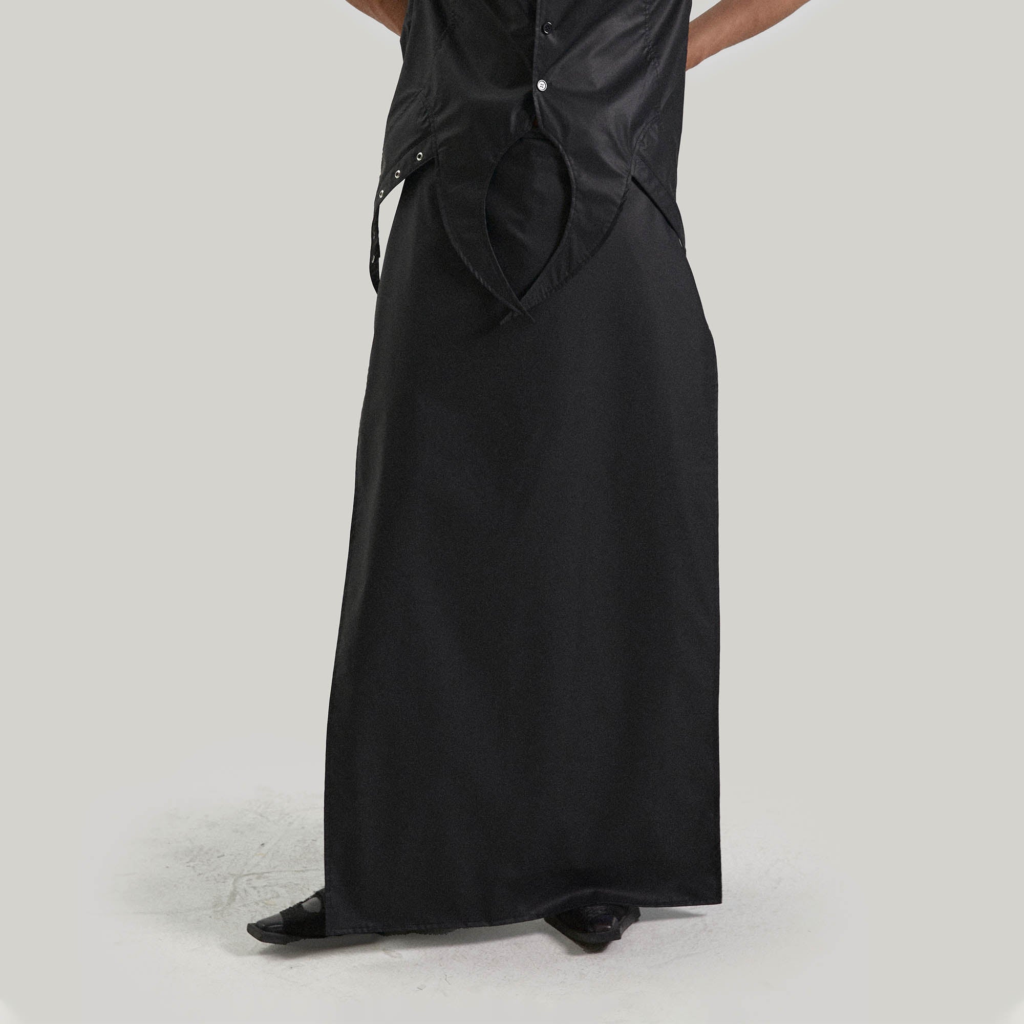 KADAKADA Detachable Cloak Faux Leather Pants, premium urban and streetwear designers apparel on PROJECTISR.com, KADAKADA