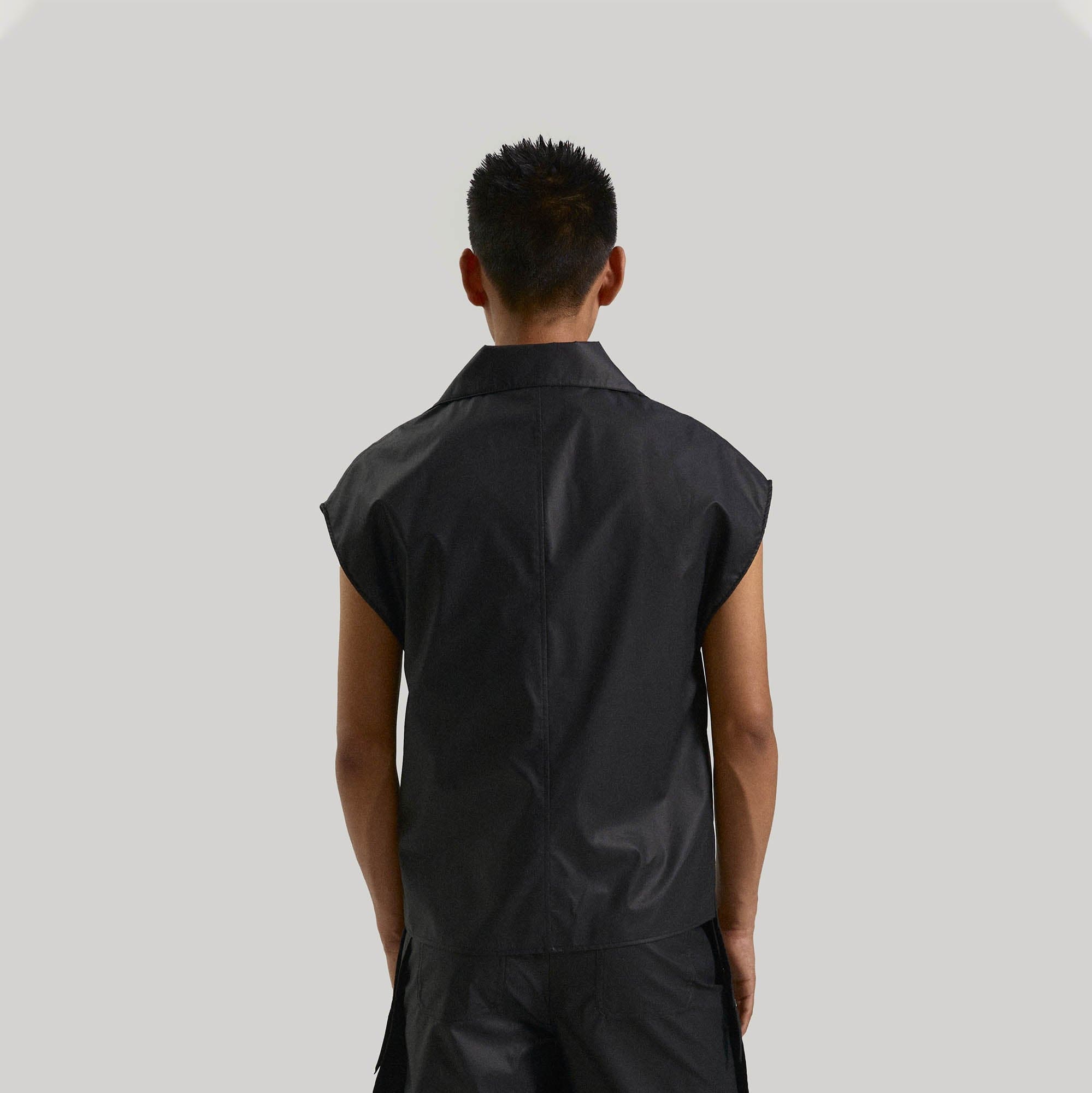 KADAKADA Pointed Hem Faux Leather Vest, premium urban and streetwear designers apparel on PROJECTISR.com, KADAKADA