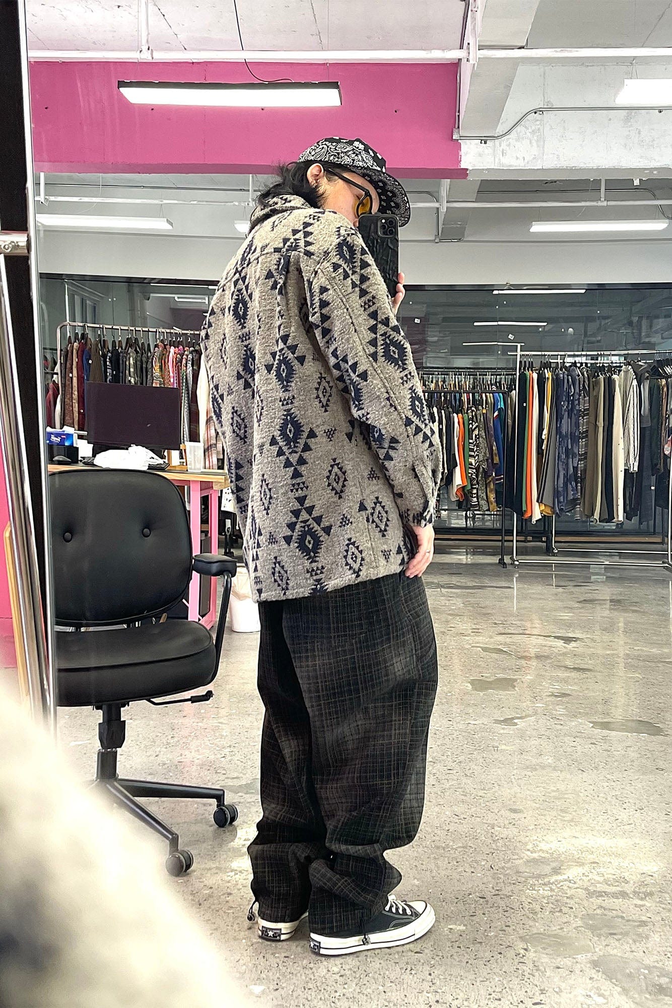 ME DA IGUAL Washed Plaid Tapered Drawstring-Hem Pants, premium urban and streetwear designers apparel on PROJECTISR.com, ME DA IGUAL