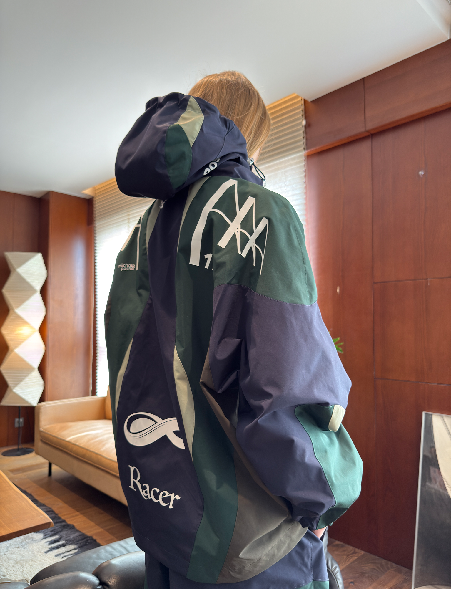 MIICHOUS Contrast Racer Graphic Panel Jacket